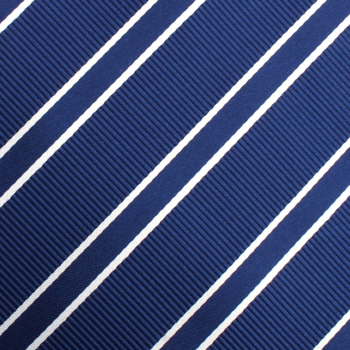 Navy Blue Double Stripe Pocket Square - Image 2