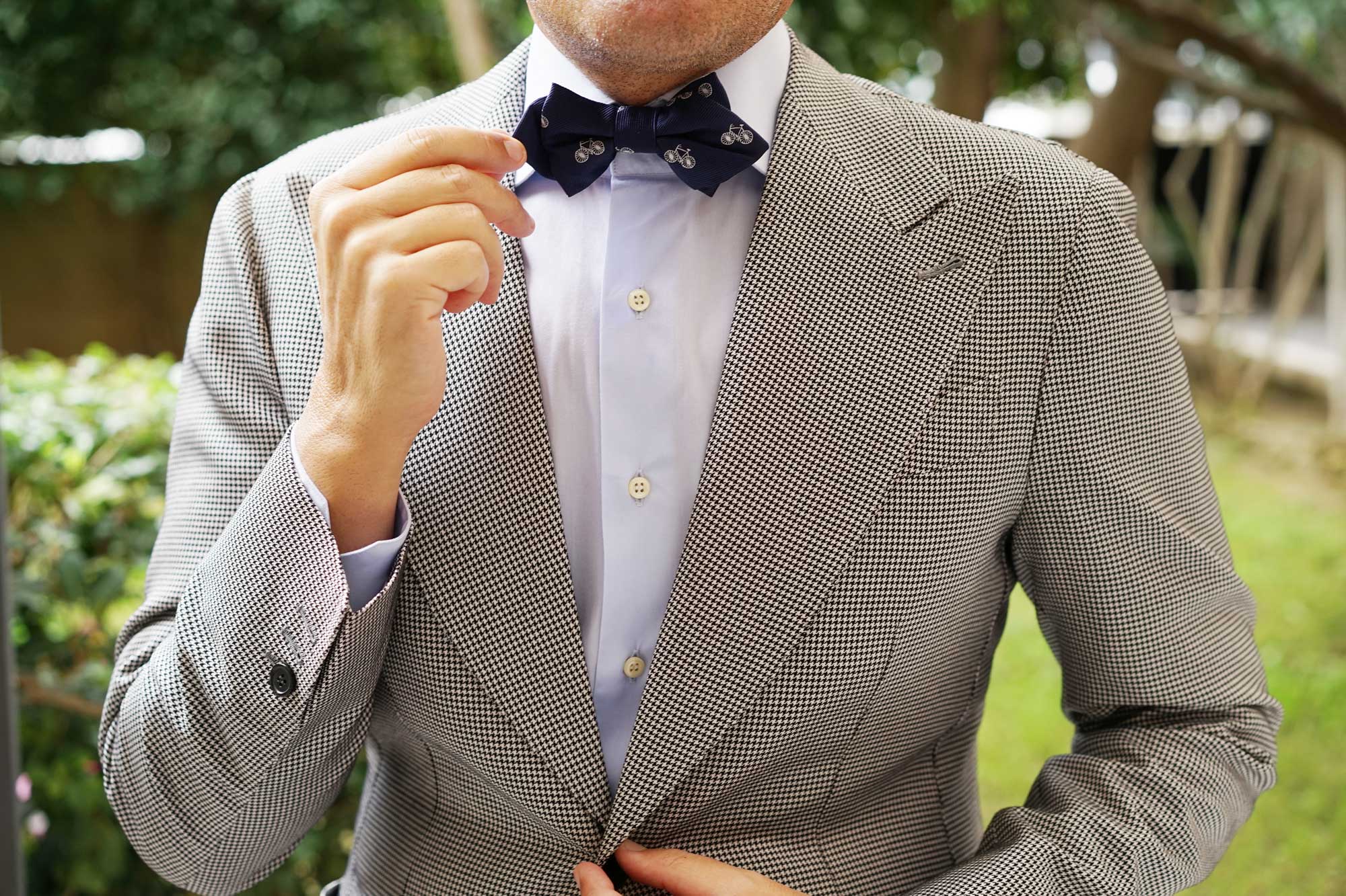 Navy Blue French Bicycle Diamond Bow Tie - Image 7