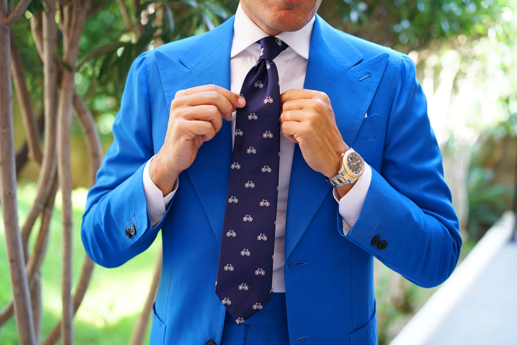 Navy Blue French Bicycle Necktie - Image 10
