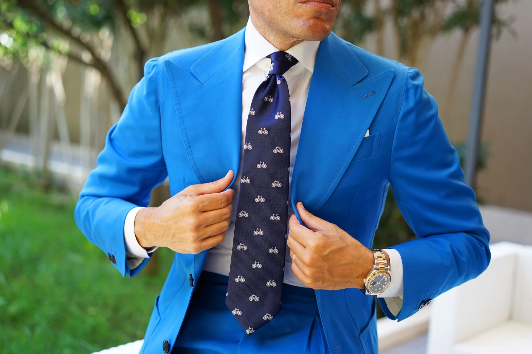 Navy Blue French Bicycle Necktie - Image 11