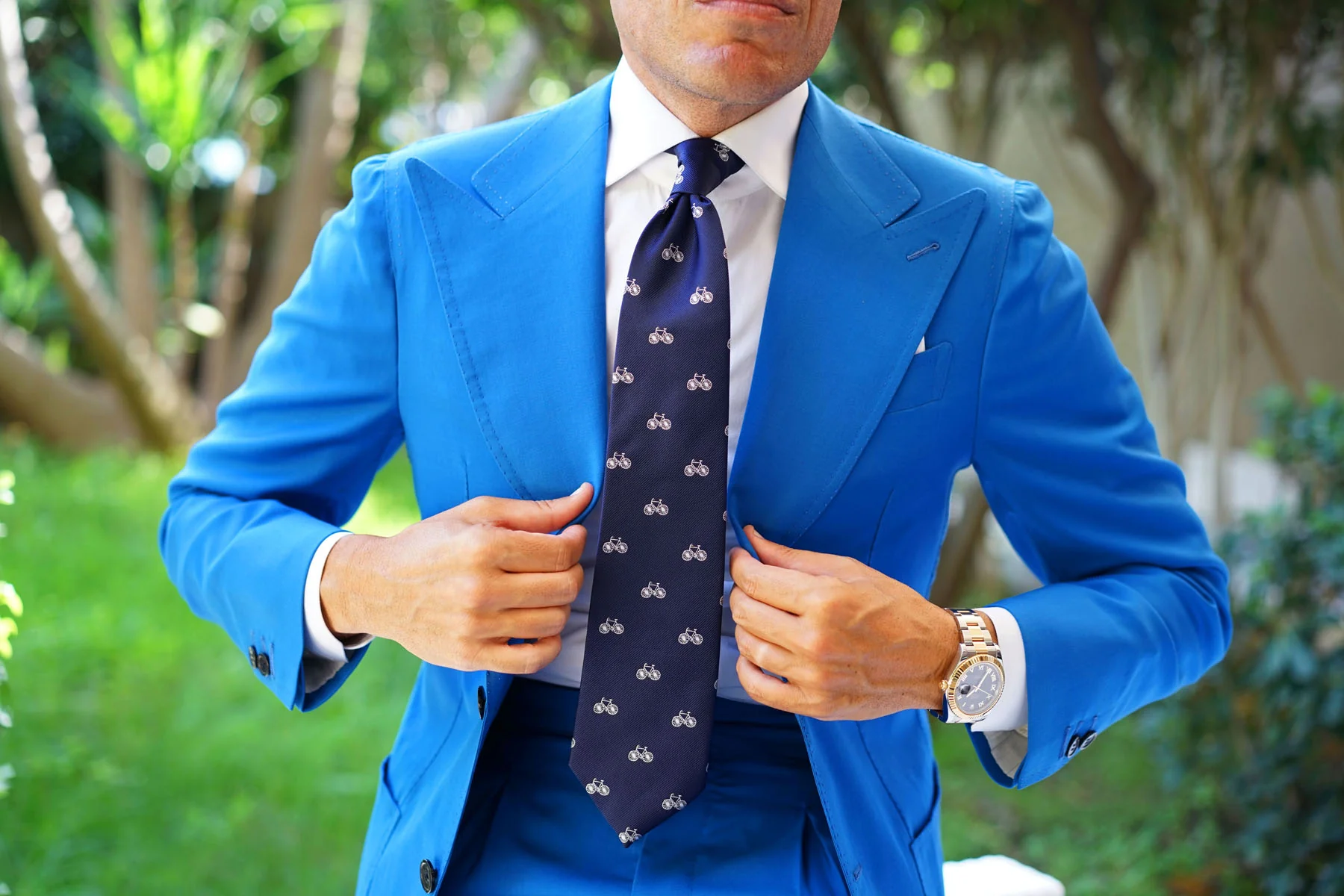 Navy Blue French Bicycle Necktie - Image 5