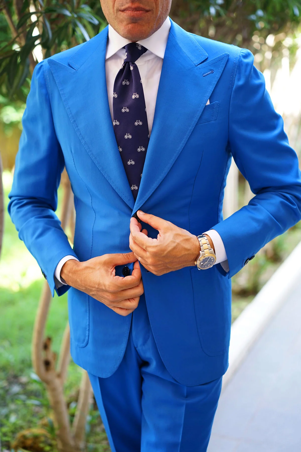 Navy Blue French Bicycle Necktie - Image 7