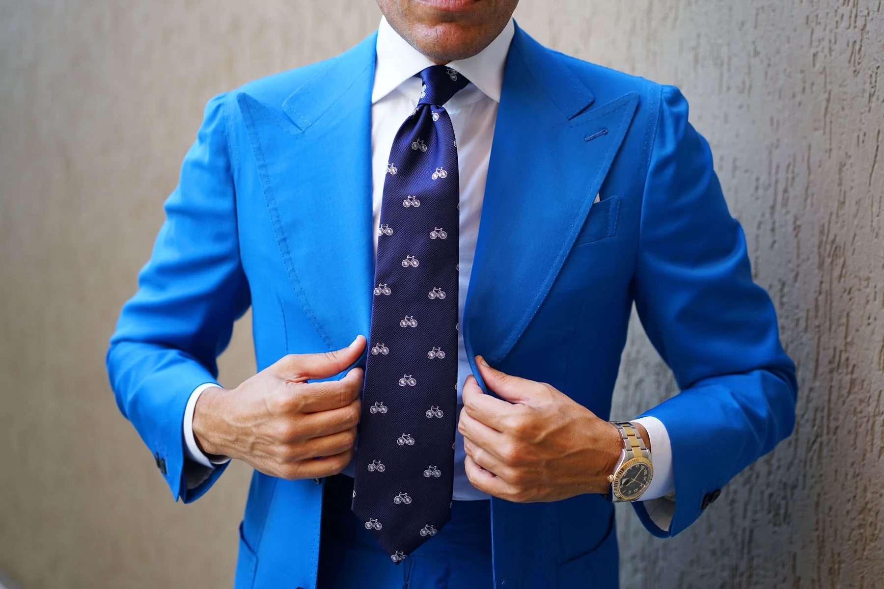 Navy Blue French Bicycle Necktie - Image 8
