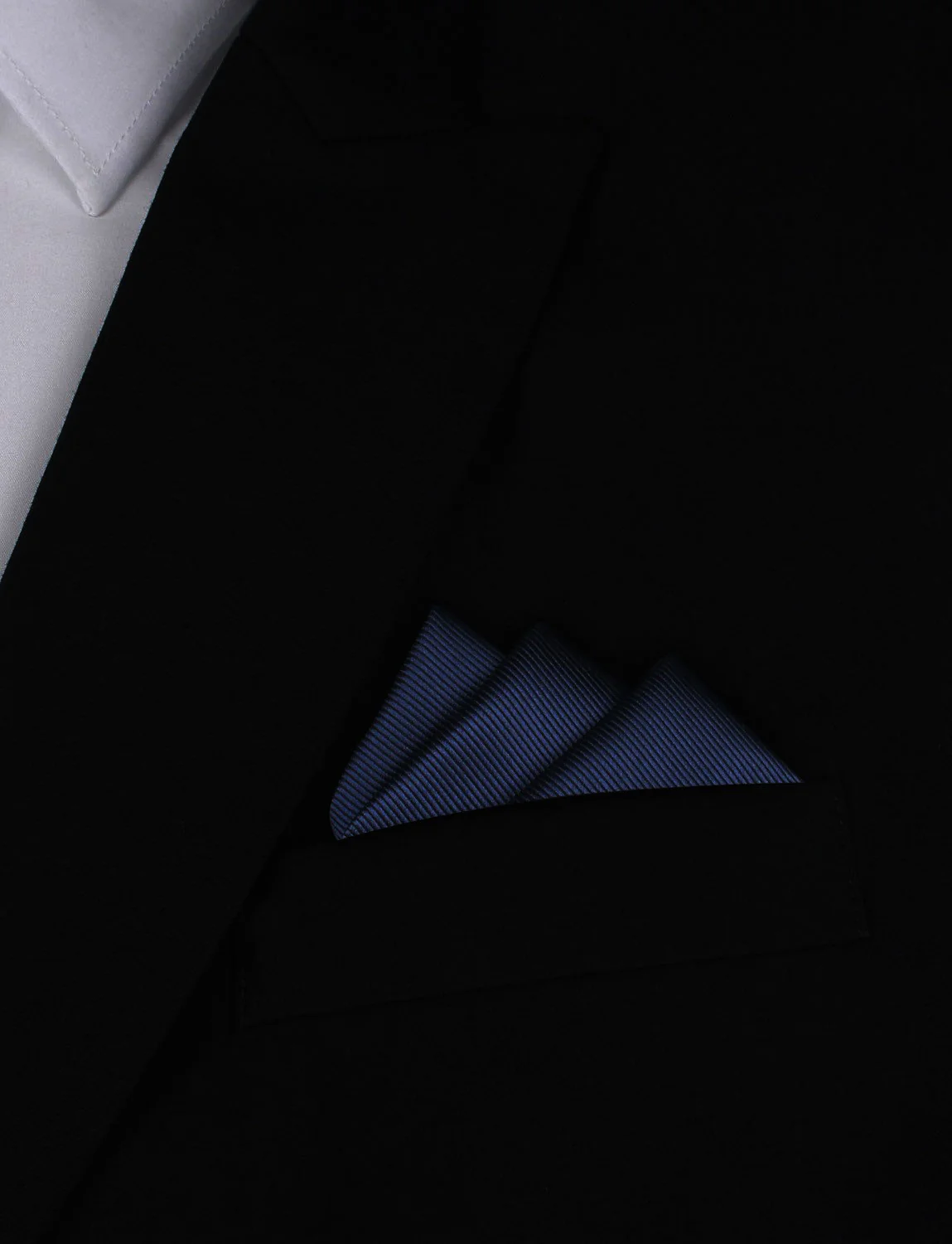 Navy Blue Line - Pocket Square - Image 3