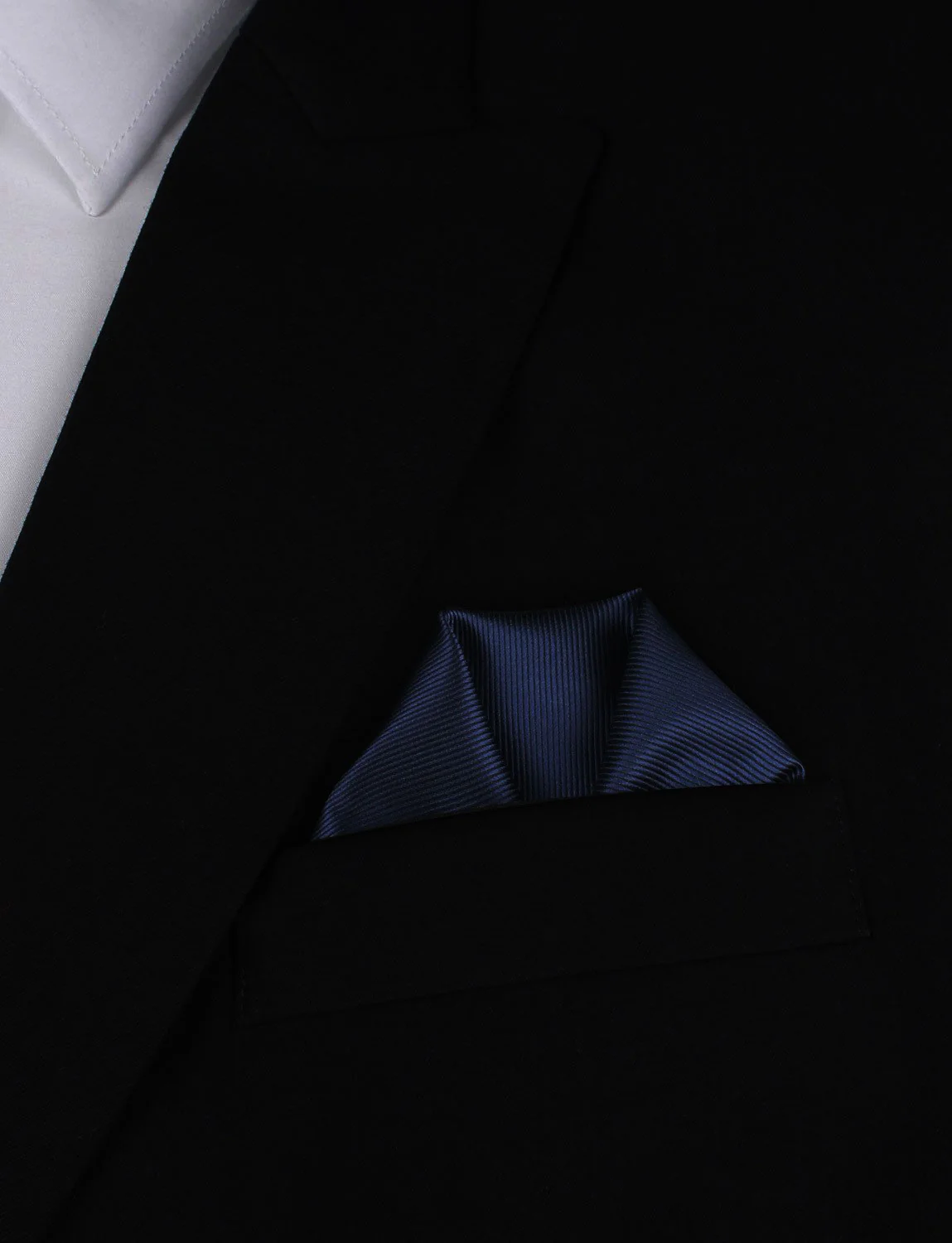 Navy Blue Line - Pocket Square - Image 4