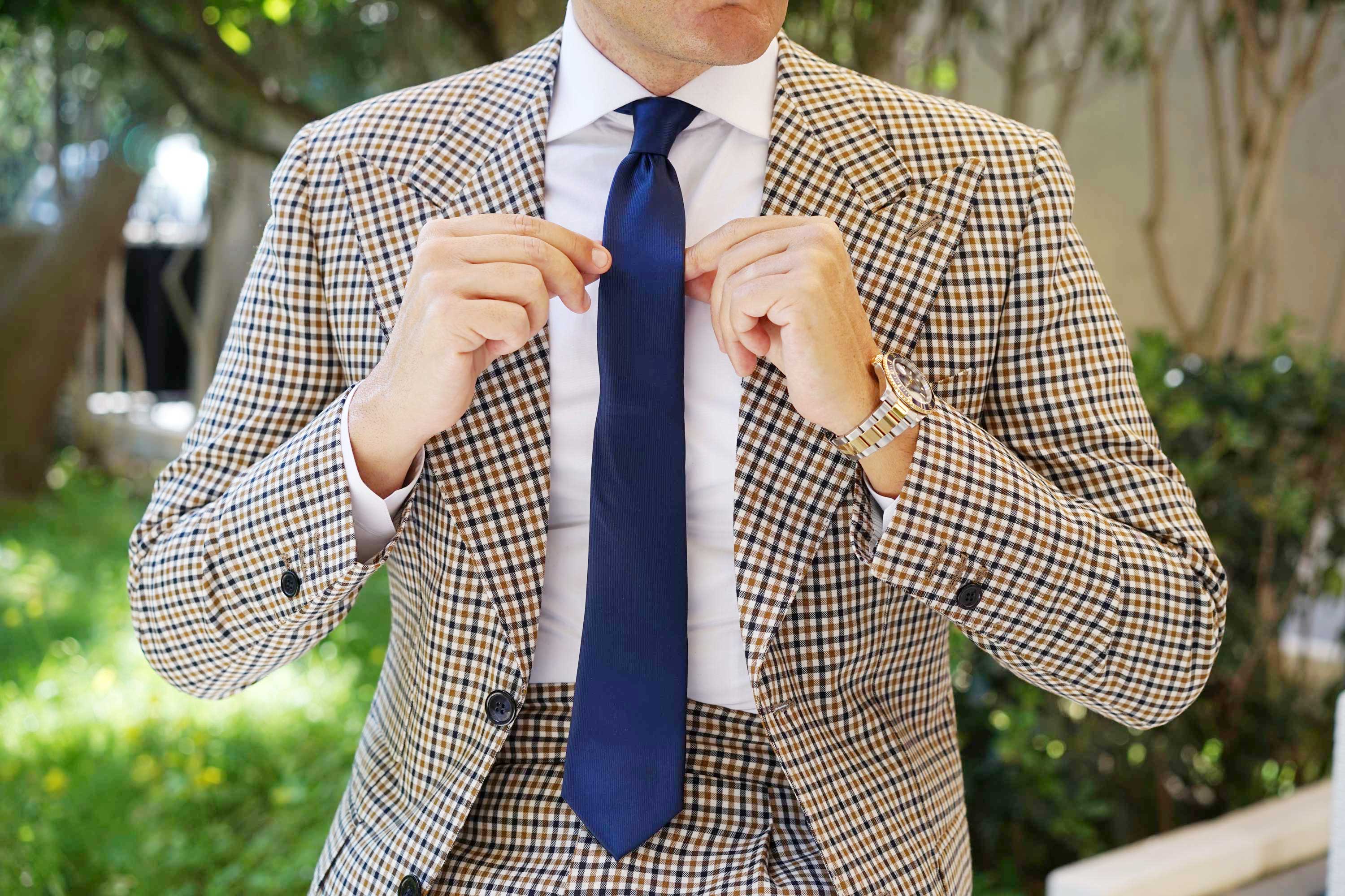 Navy Blue Line - Skinny Tie - Image 5