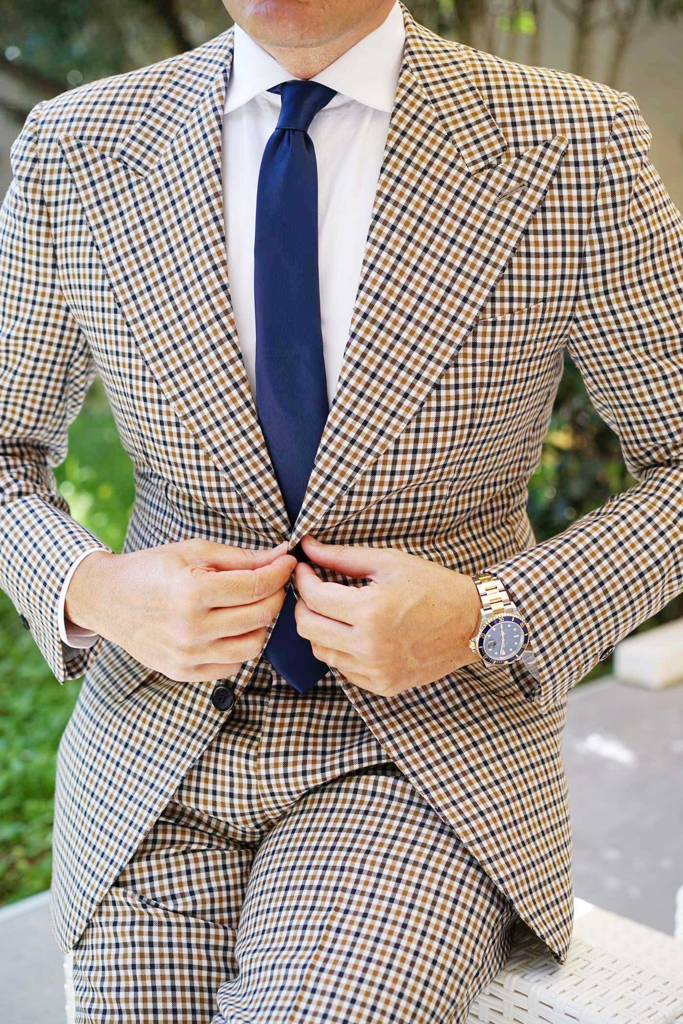 Navy Blue Line - Skinny Tie - Image 6