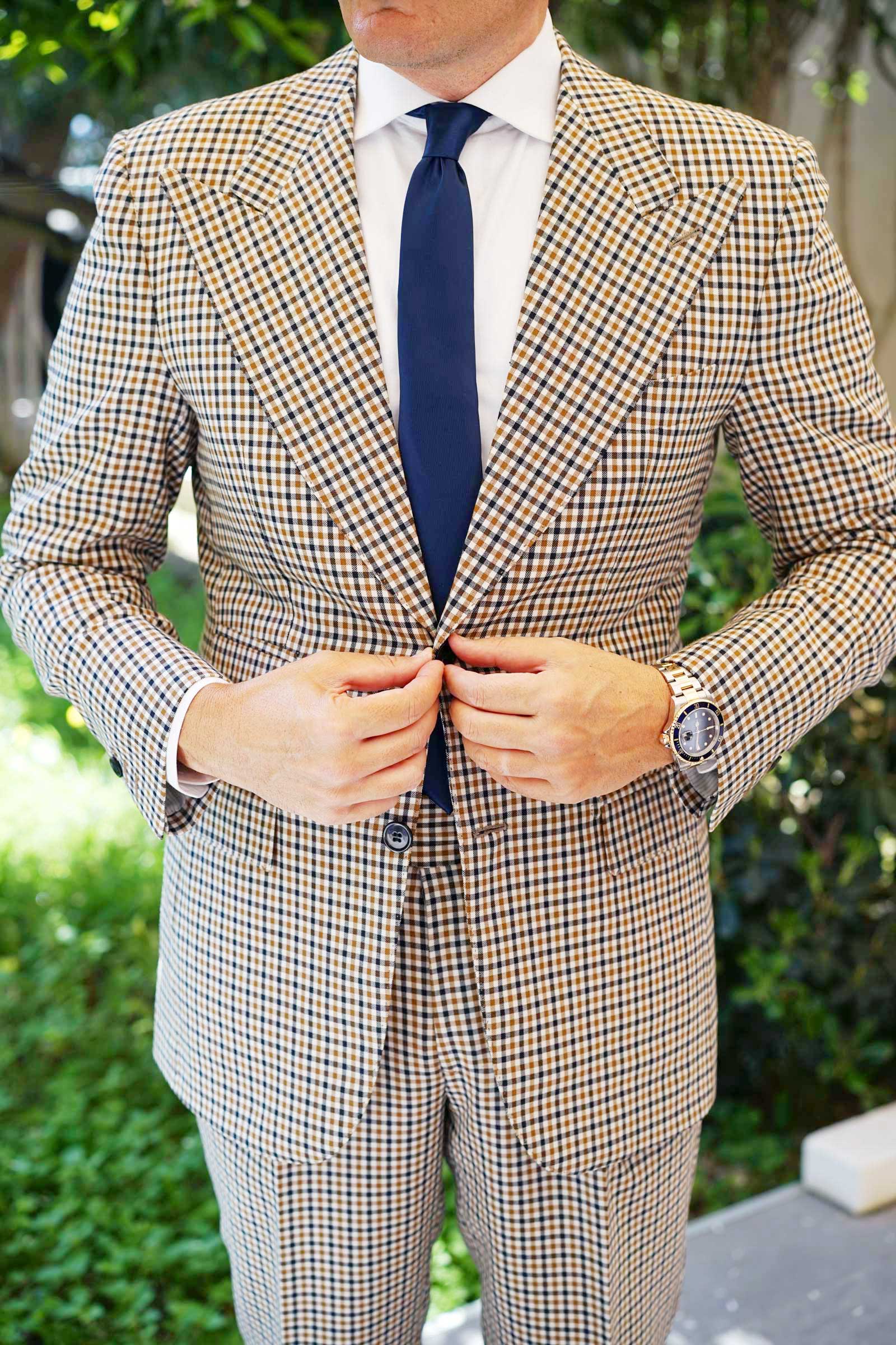 Navy Blue Line - Skinny Tie - Image 7