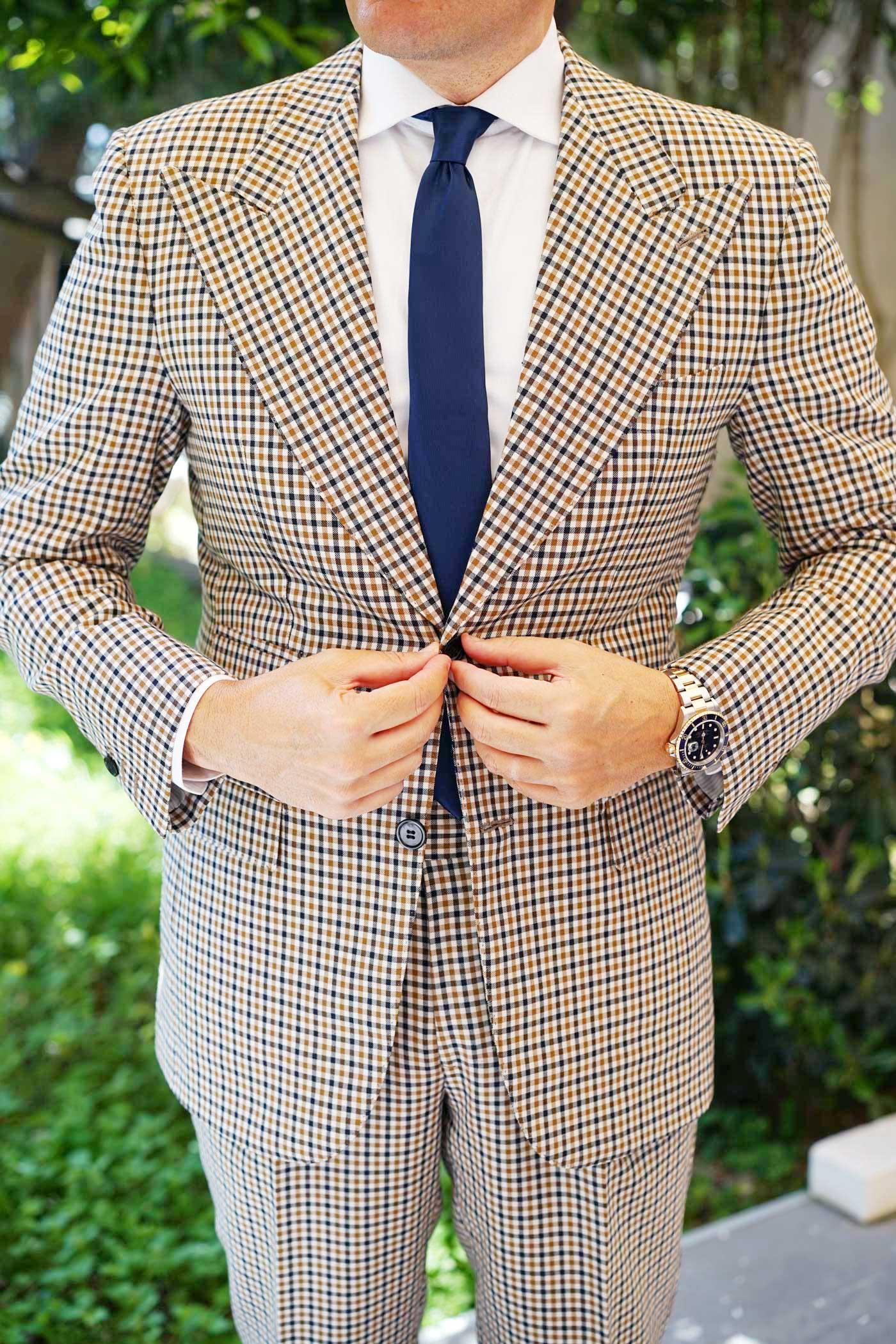 Navy Blue Line - Skinny Tie - Image 9