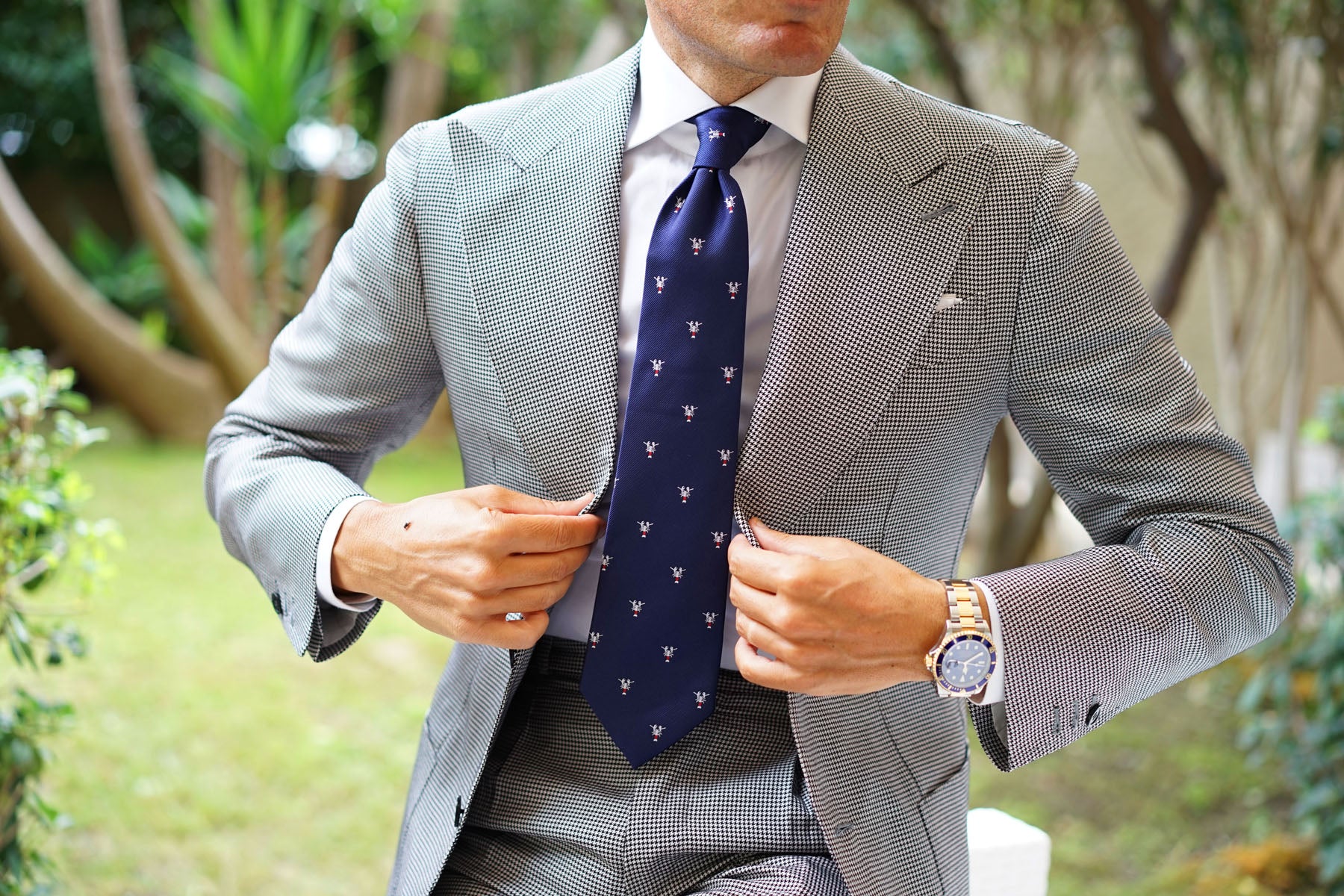Navy Blue Lobster Necktie - Image 7