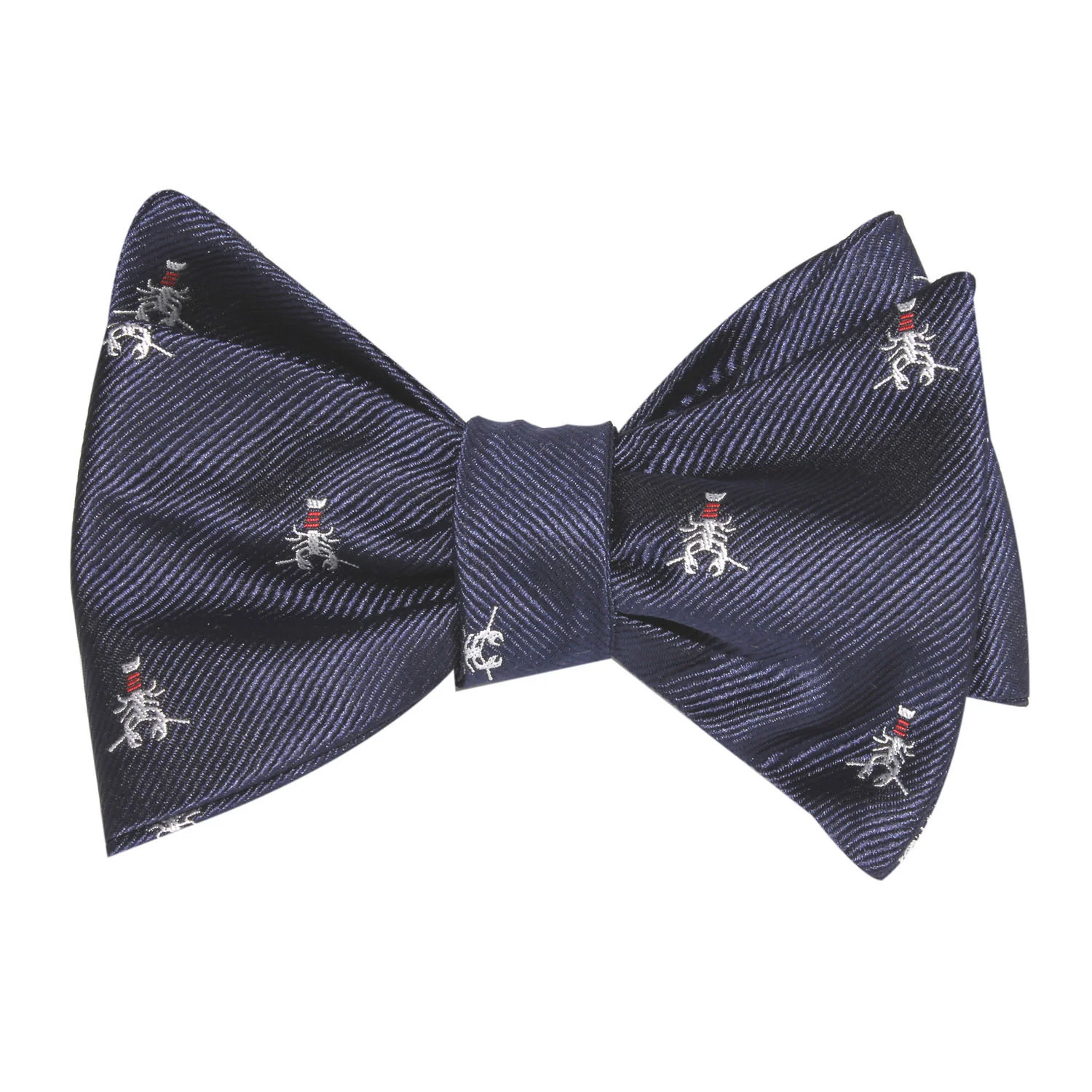 Navy Blue Lobster Self Tie Bow Tie - Image 2