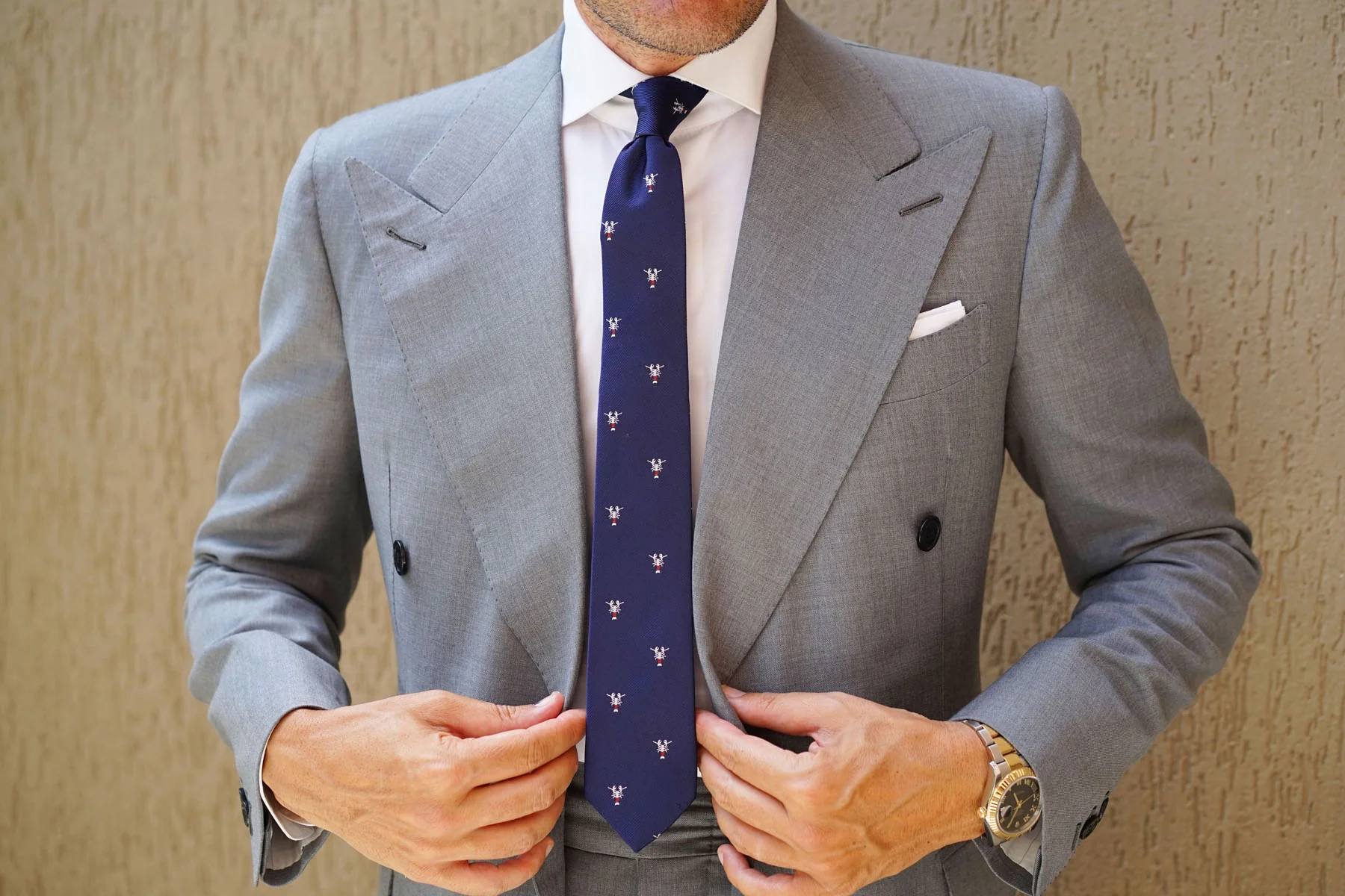 Navy Blue Lobster Skinny Tie - Image 7