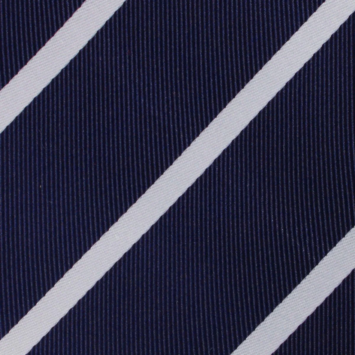 Navy Blue Pencil Stripe Diamond Self Bow Tie - Image 3