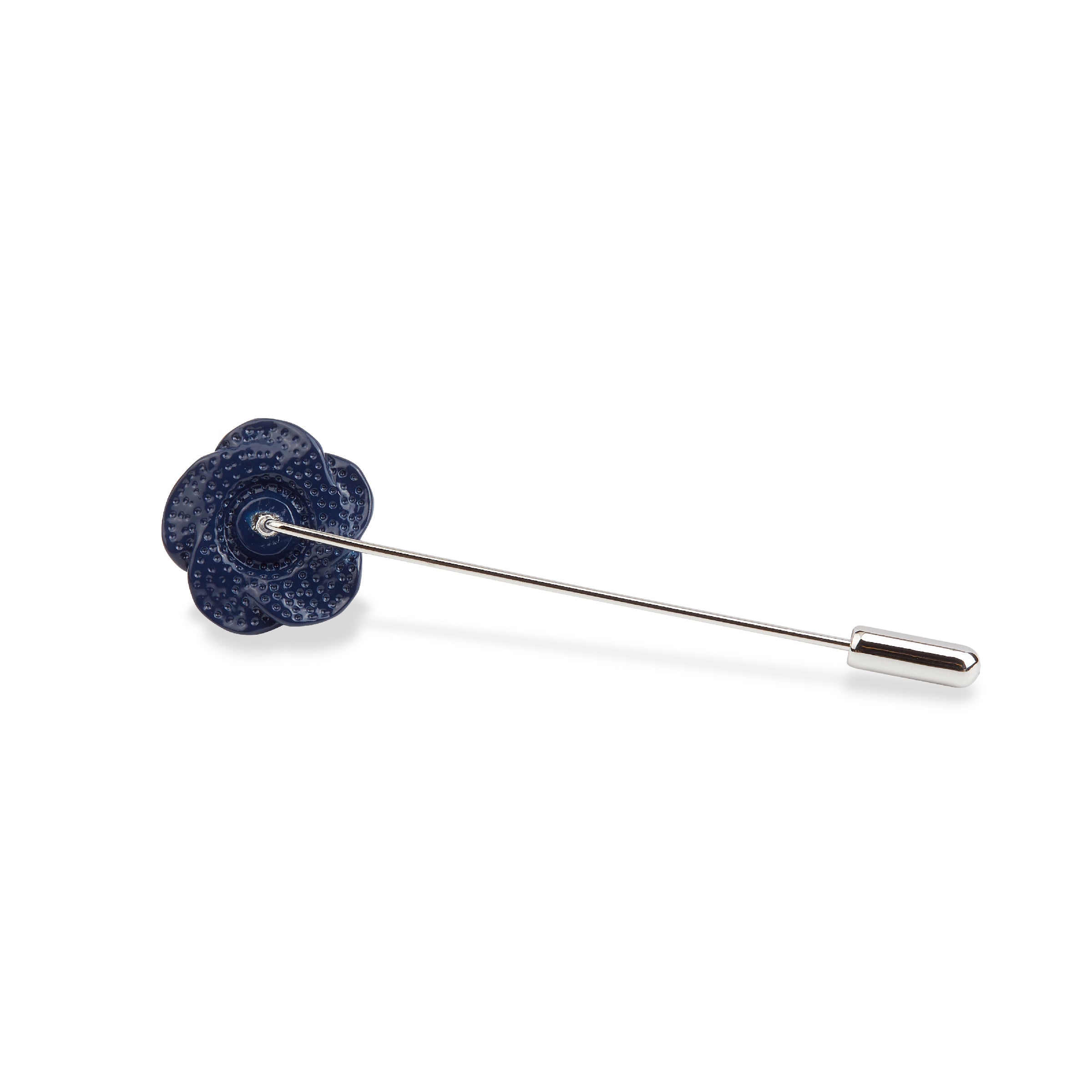 Navy Blue Rose Metal Lapel Pin - Image 2