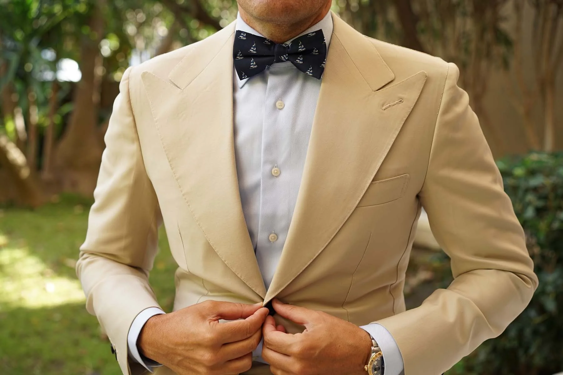 Navy Blue Sailor Boat Bow Tie - Image 6