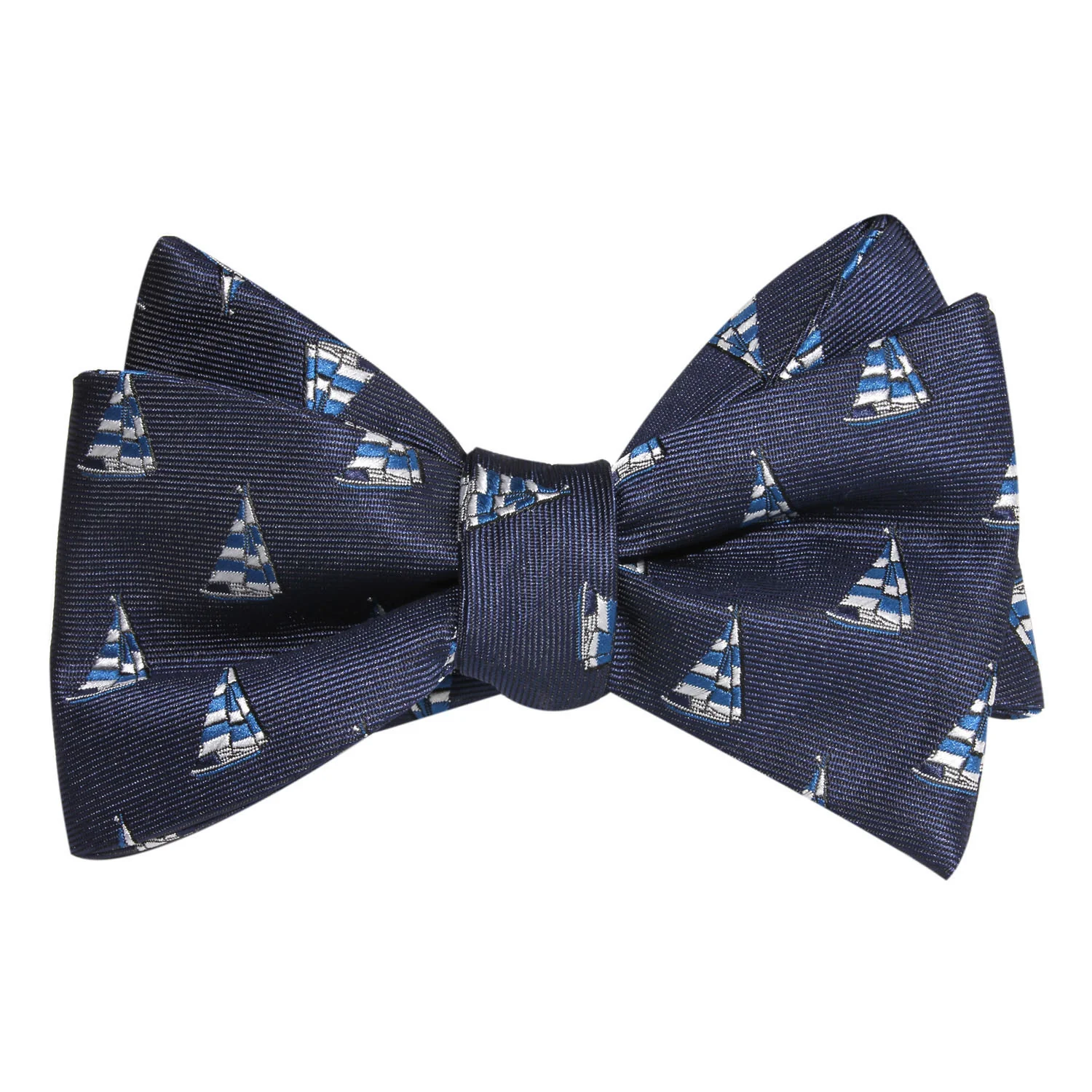 Navy Blue Sailor Boat Self Tie Bow Tie - Image 2