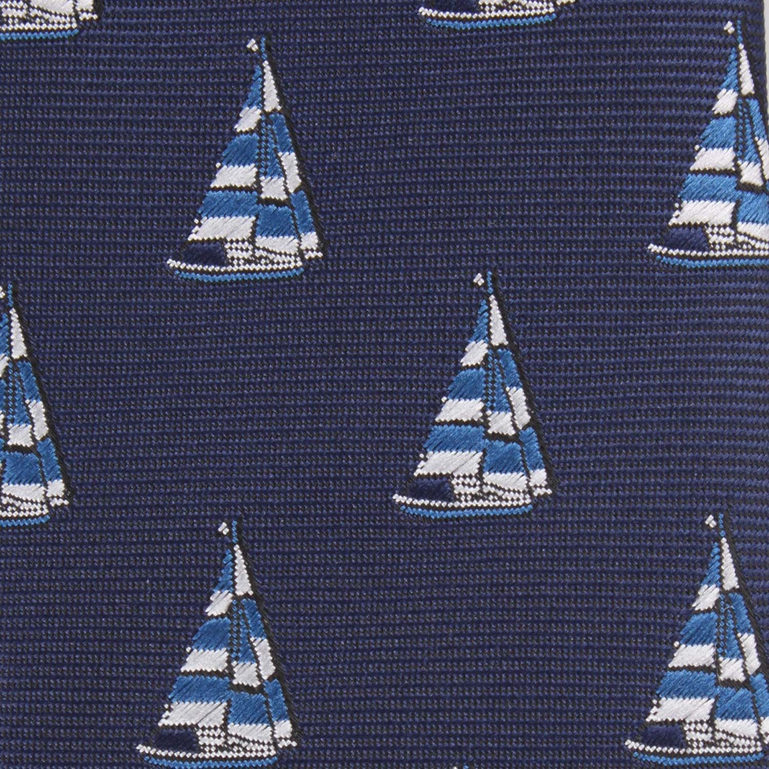 Navy Blue Sailor Boat Skinny Tie - Image 4