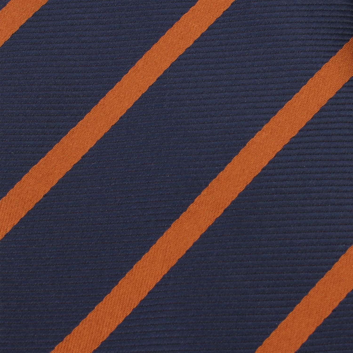 Navy Blue Skinny Tie with Striped Brown - Image 4