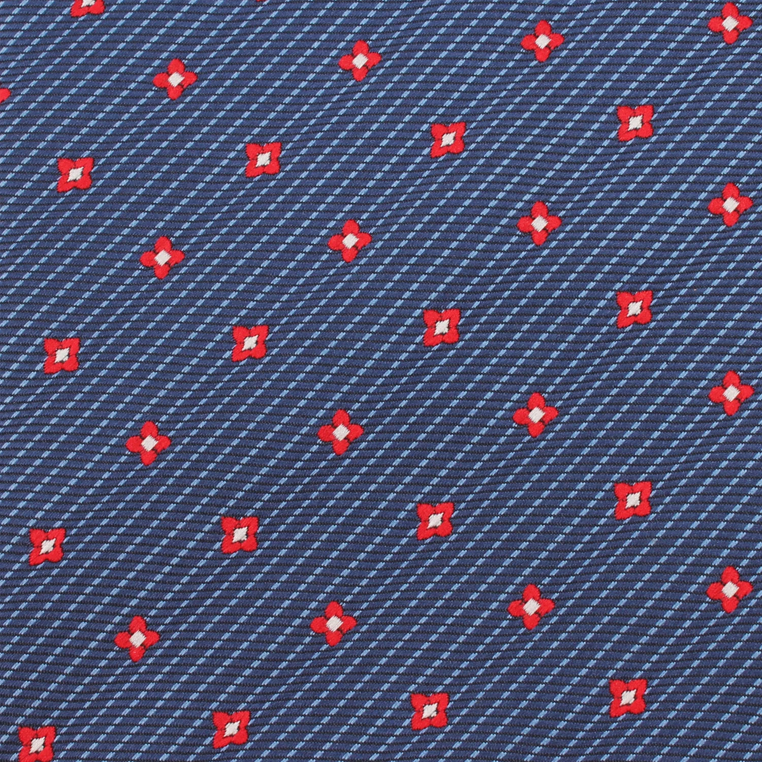 Navy Blue Tie with Red Pattern - Image 3