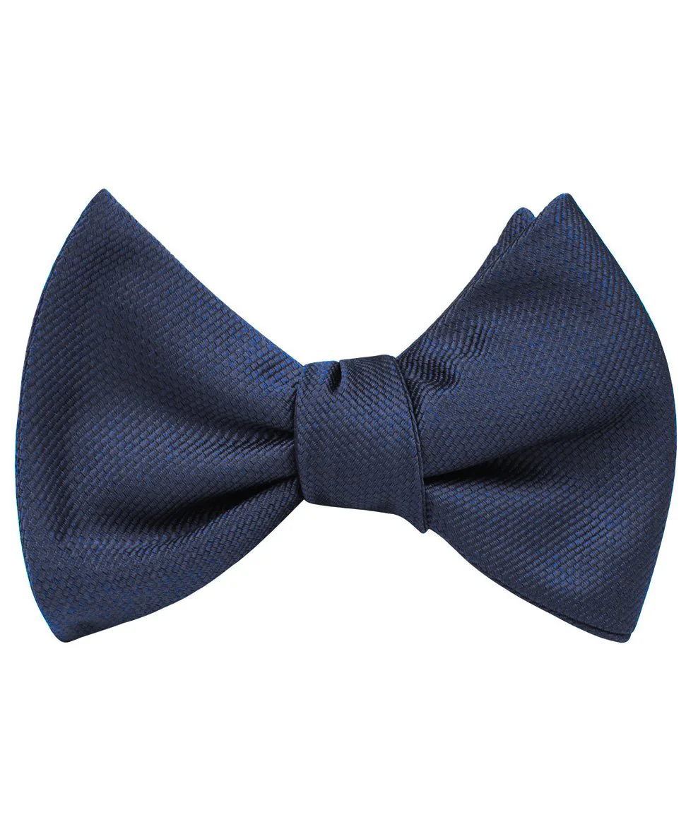 Navy Blue Weave Self Bow Tie - Image 2