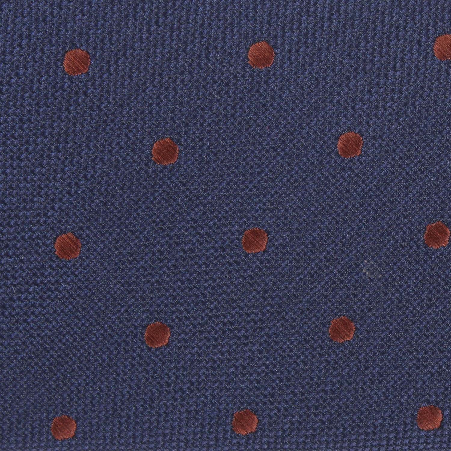 Navy Blue with Brown Polka Dots Pocket Square - Image 2