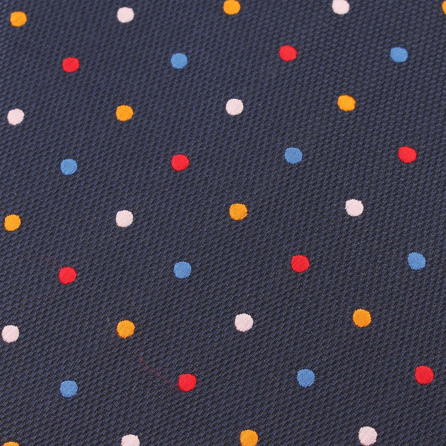 Navy Blue with Confetti Polka Dots Pocket Square - Image 2