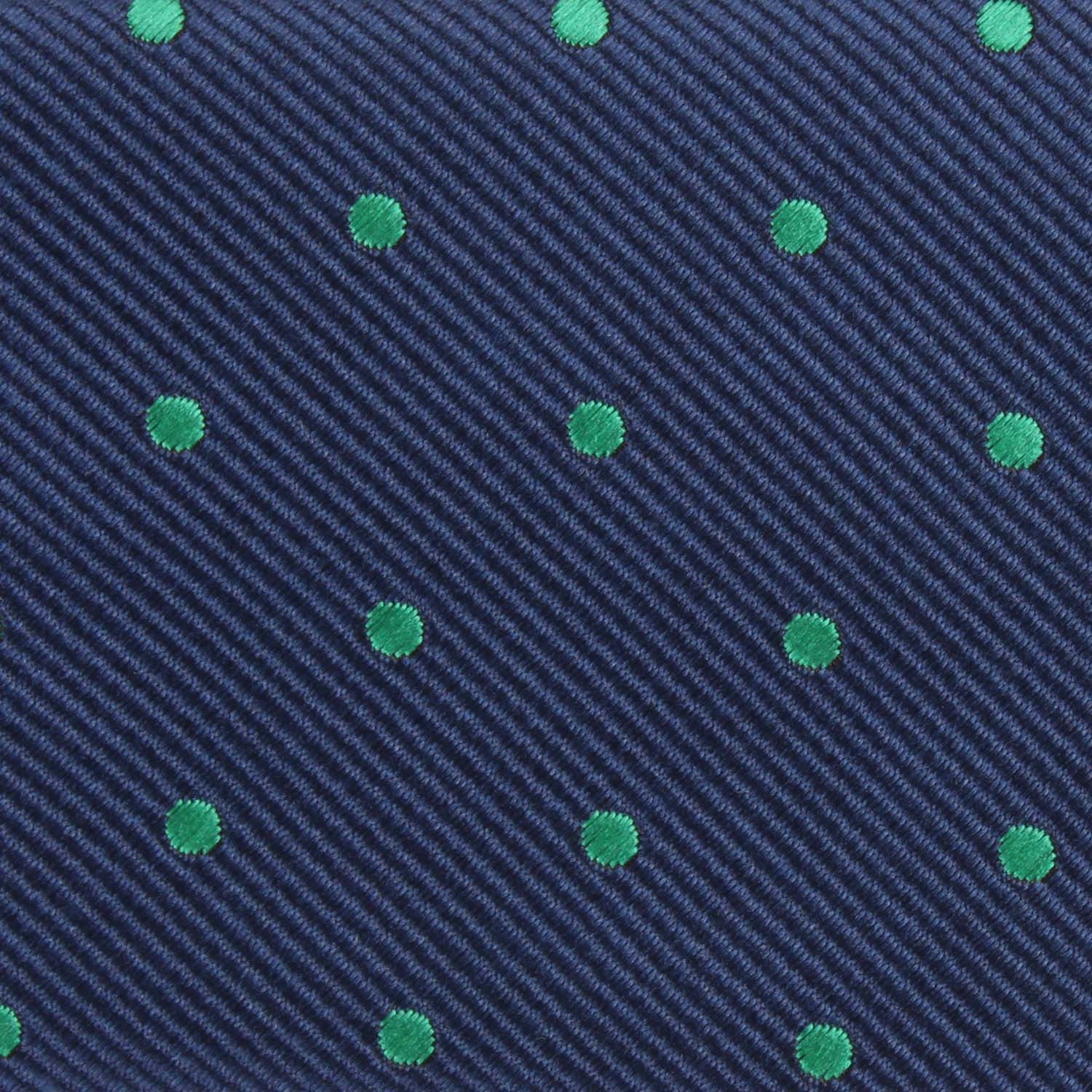 Navy Blue with Green Polka Dots Bow Tie - Image 2