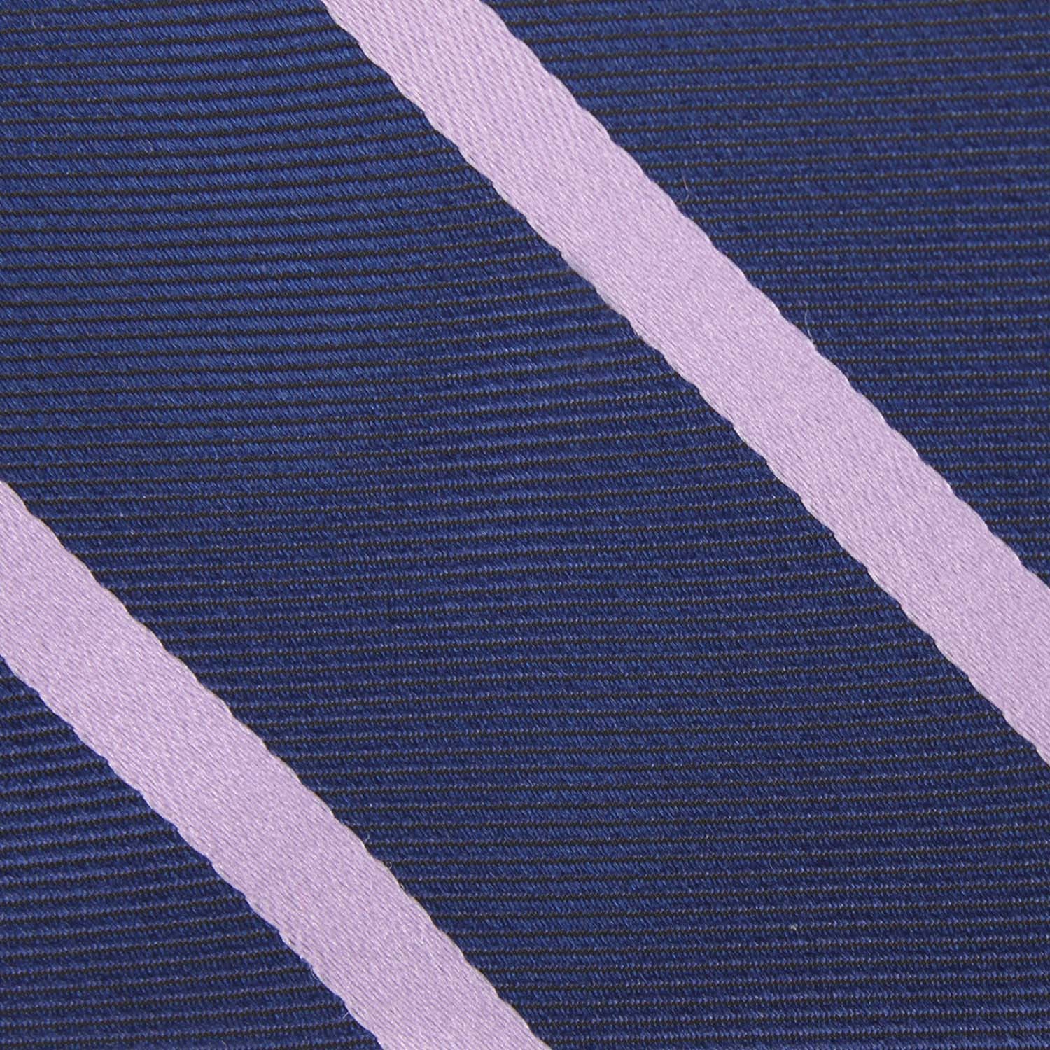 Navy Blue with Lavender Purple Stripes Self Tie Diamond Tip Bow Tie - Image 5