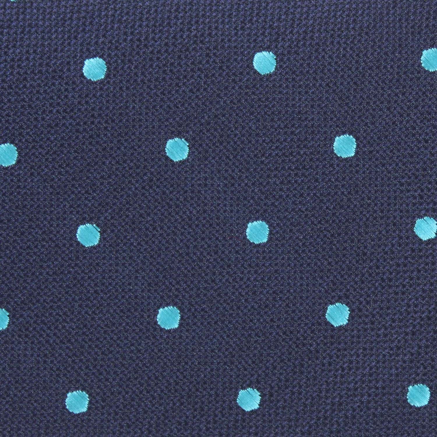 Navy Blue with Mint Blue Polka Dots Pocket Square - Image 2