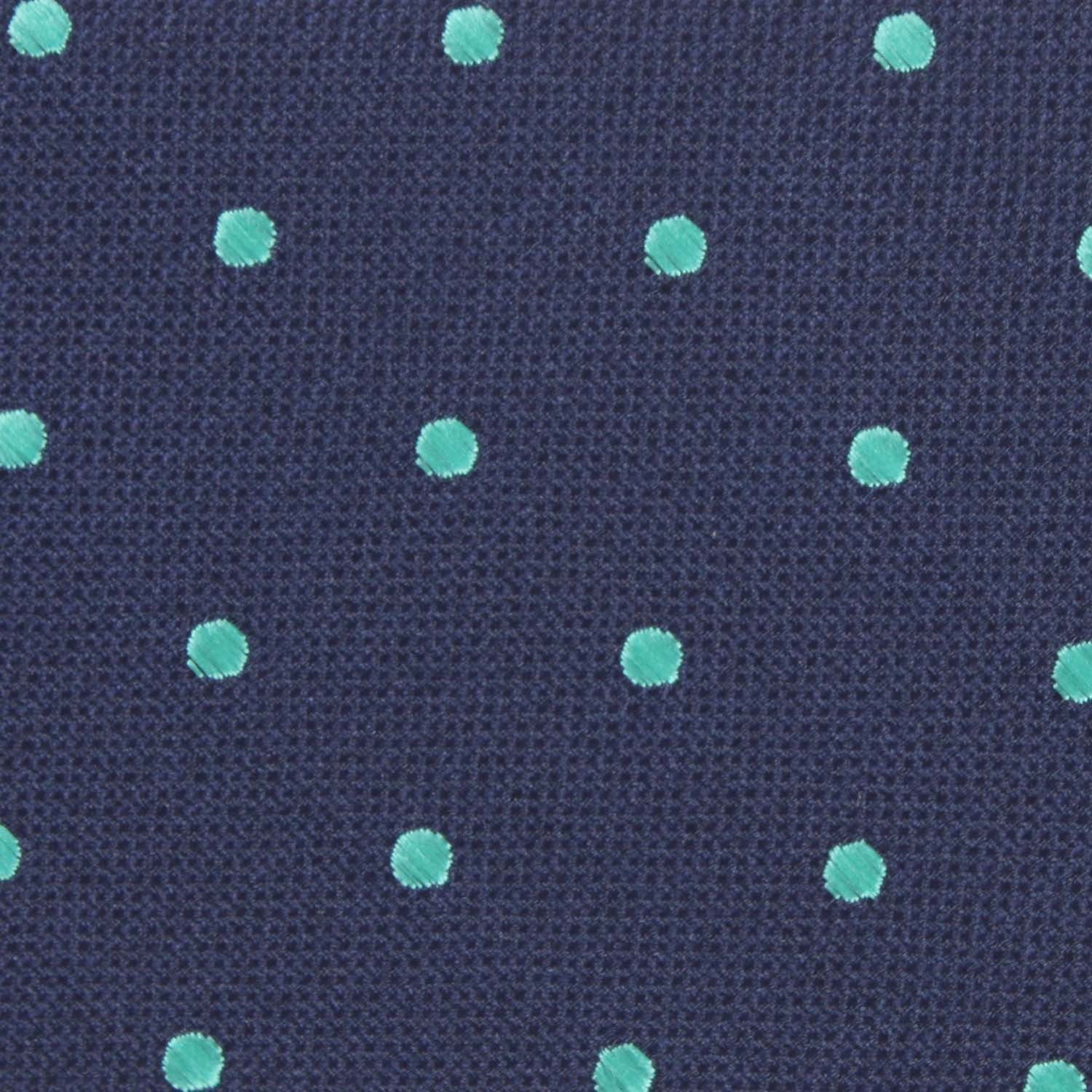Navy Blue with Mint Green Polka Dots Skinny Tie - Image 4