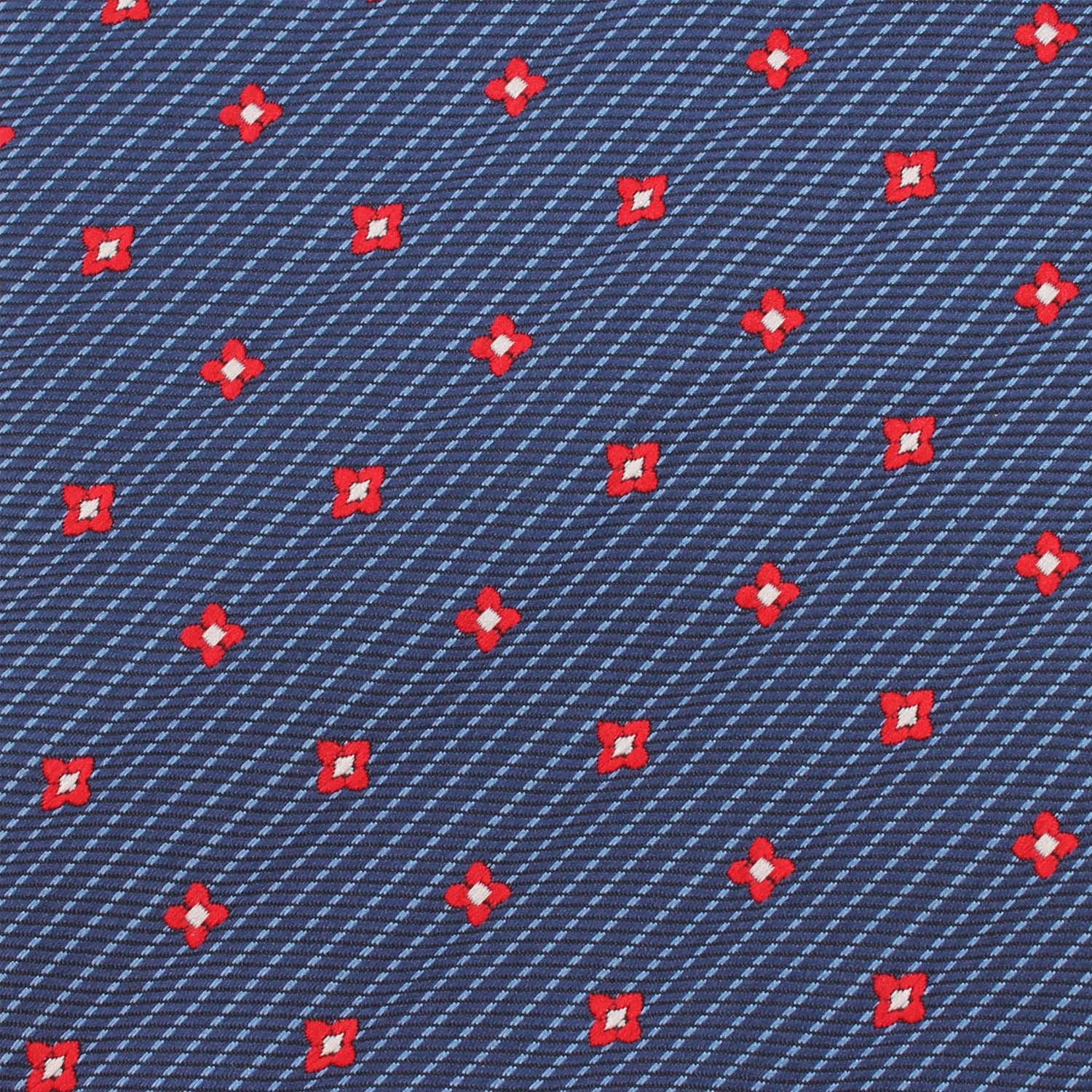Navy Blue with Red Pattern Skinny Tie - Image 4