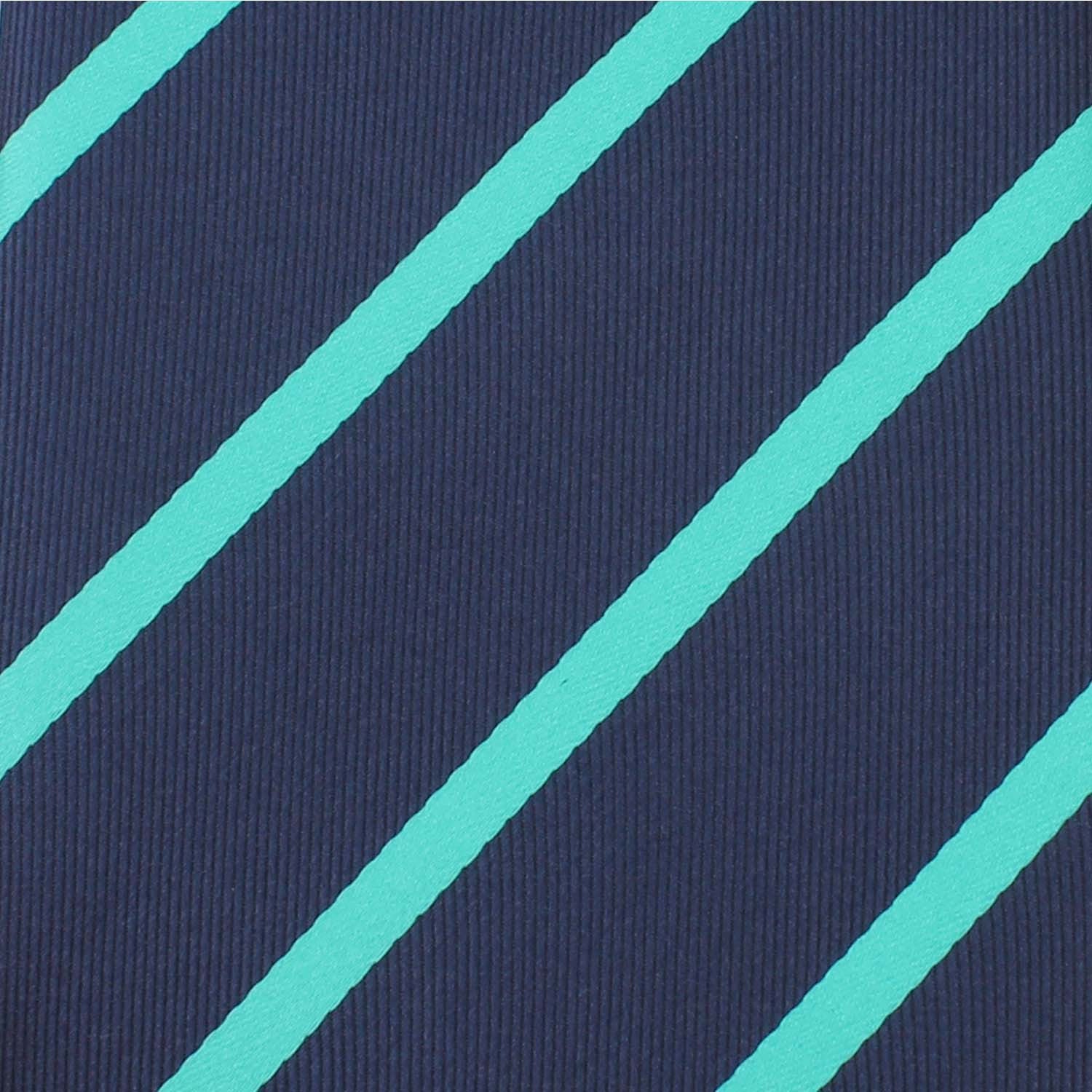 Navy Blue with Striped Light Blue Self Tie Diamond Tip Bow Tie - Image 2