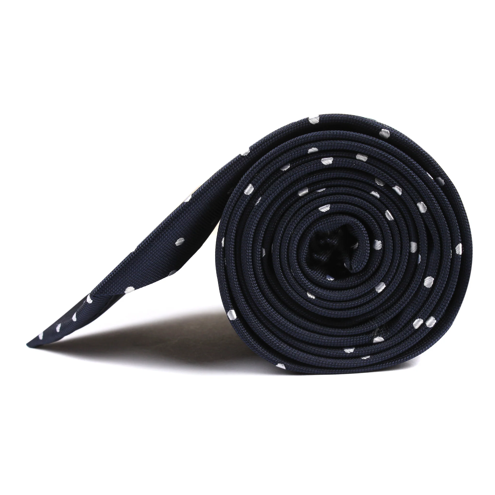 Navy Blue with White Polka Dots Tie - Image 4