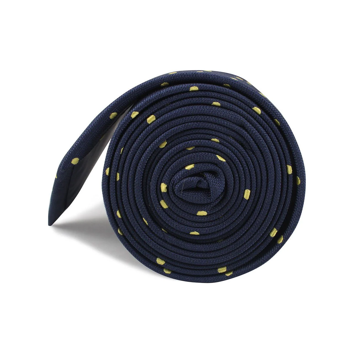 Navy Blue with Yellow Polka Dots Necktie - Image 4
