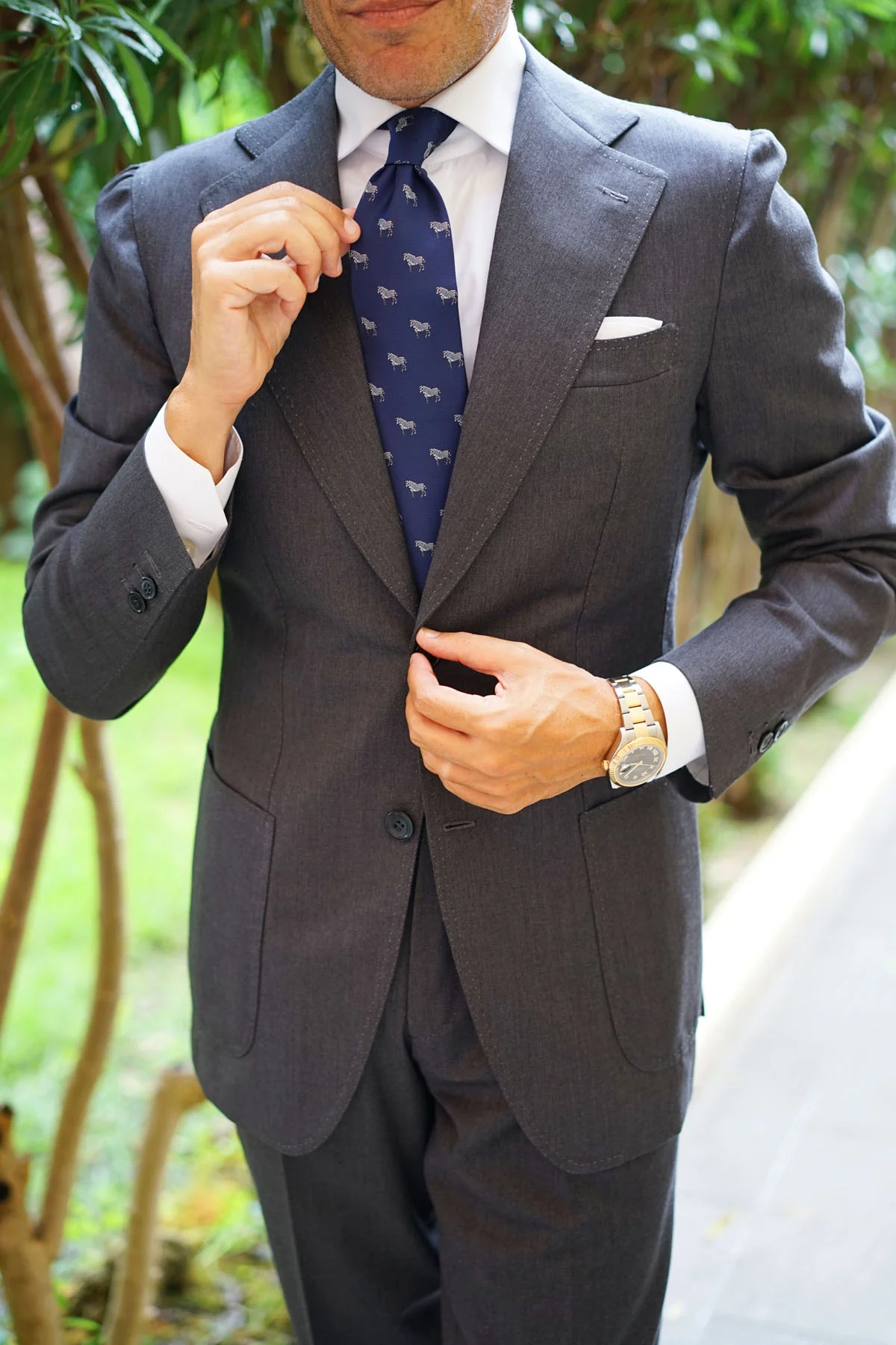 Navy Blue Zebra Necktie - Image 12