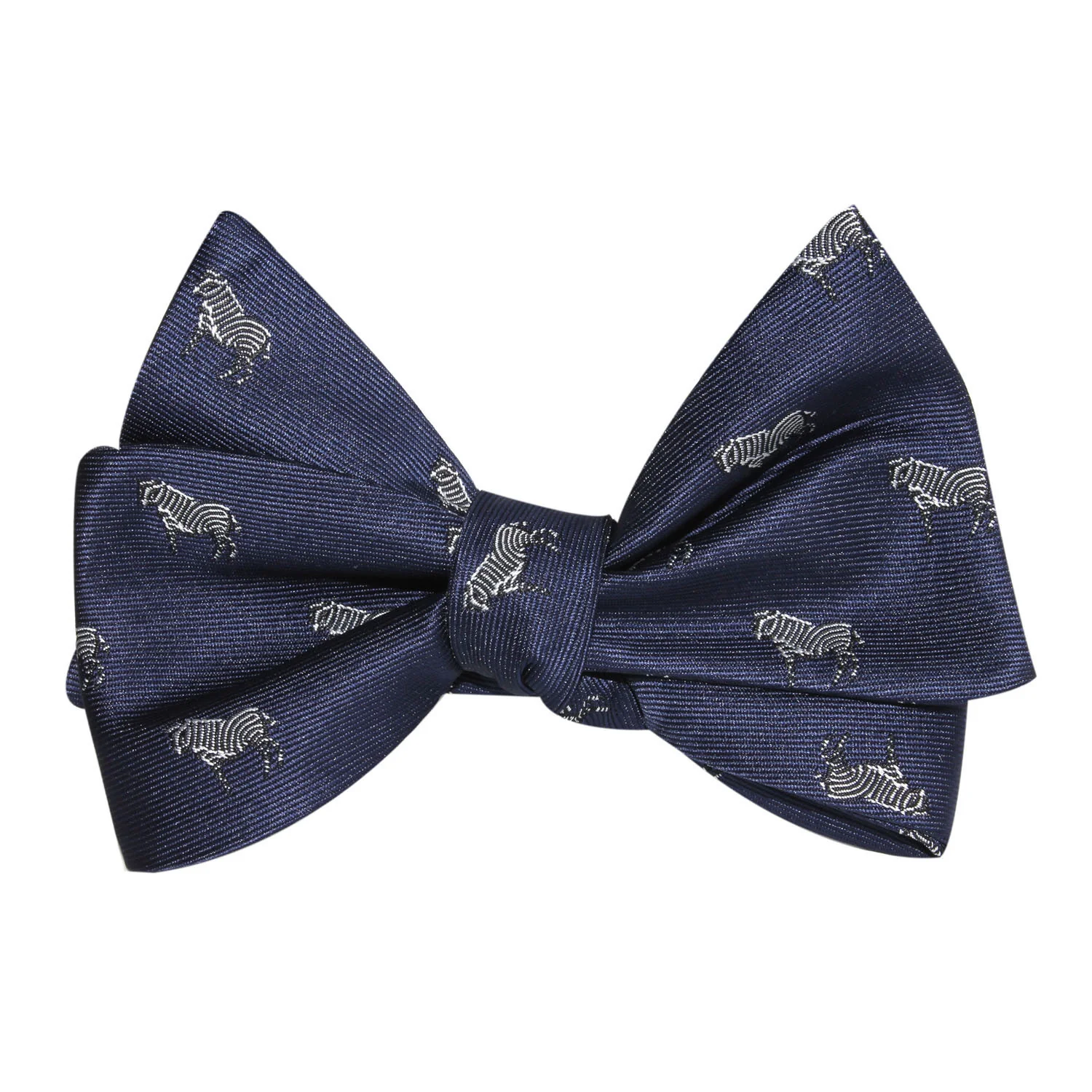 Navy Blue Zebra Self Tie Bow Tie - Image 3