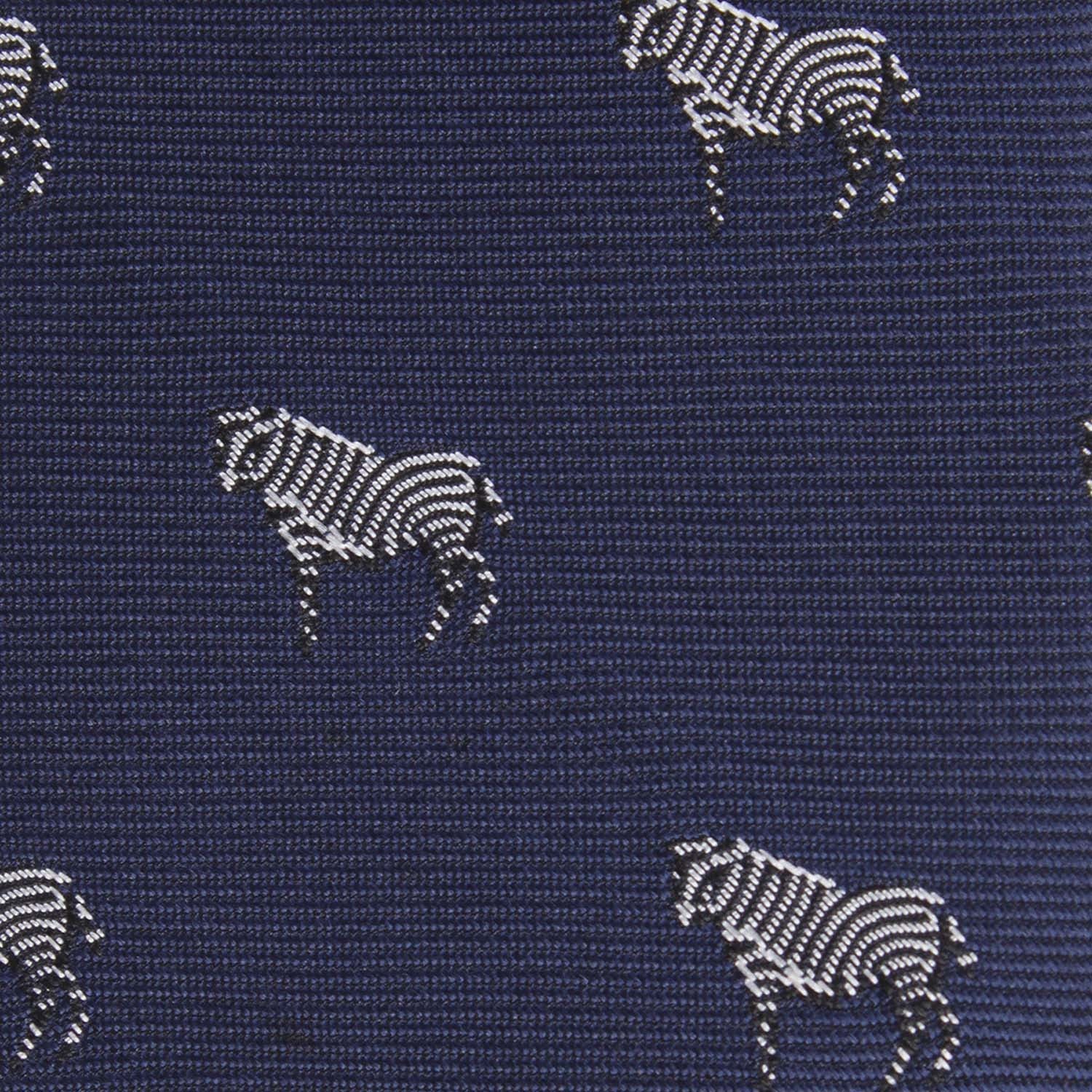 Navy Blue Zebra Skinny Tie - Image 4