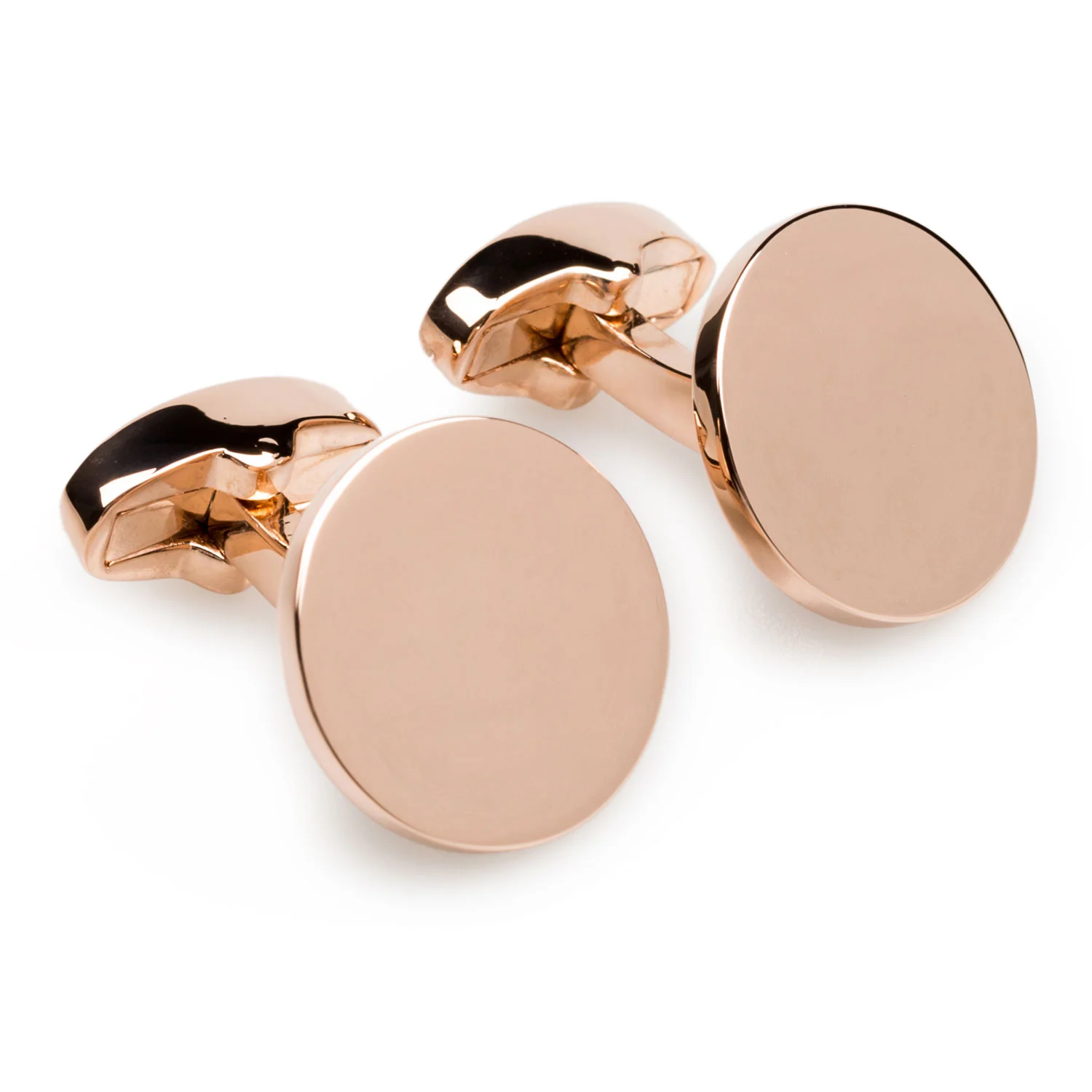 New York Rose Gold Circle Cufflinks - Image 2