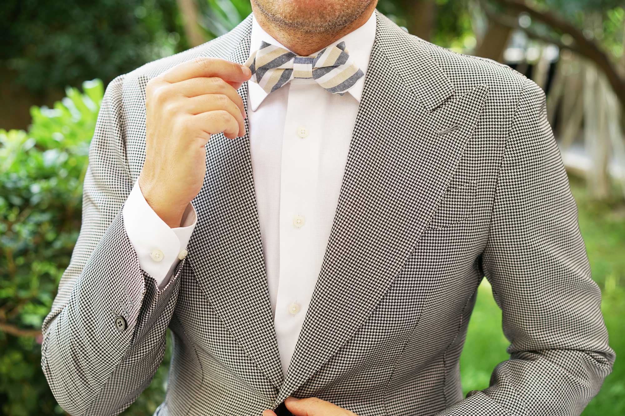 New York Striped Diamond Bow Tie - Image 6