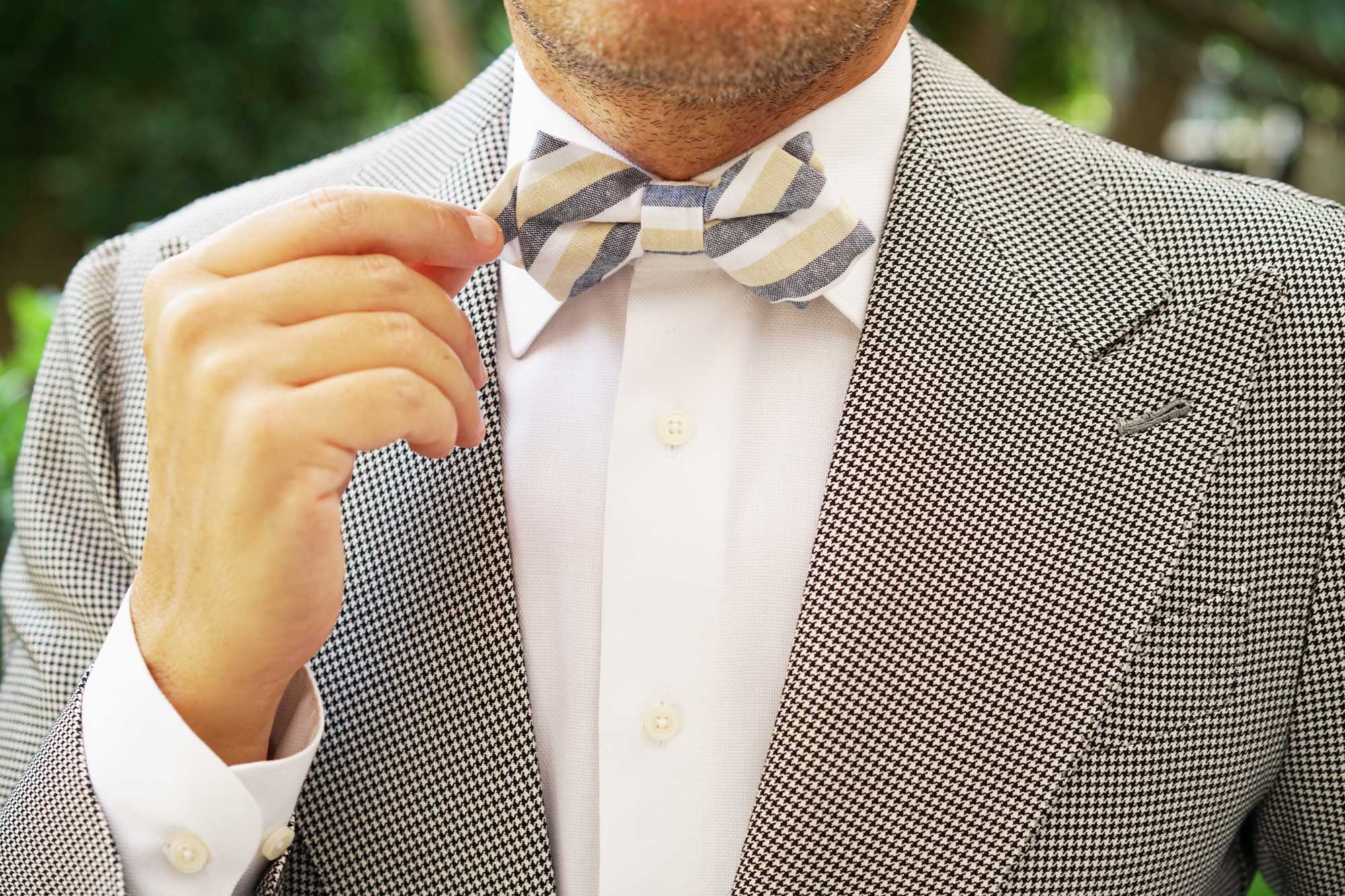 New York Striped Diamond Bow Tie - Image 7
