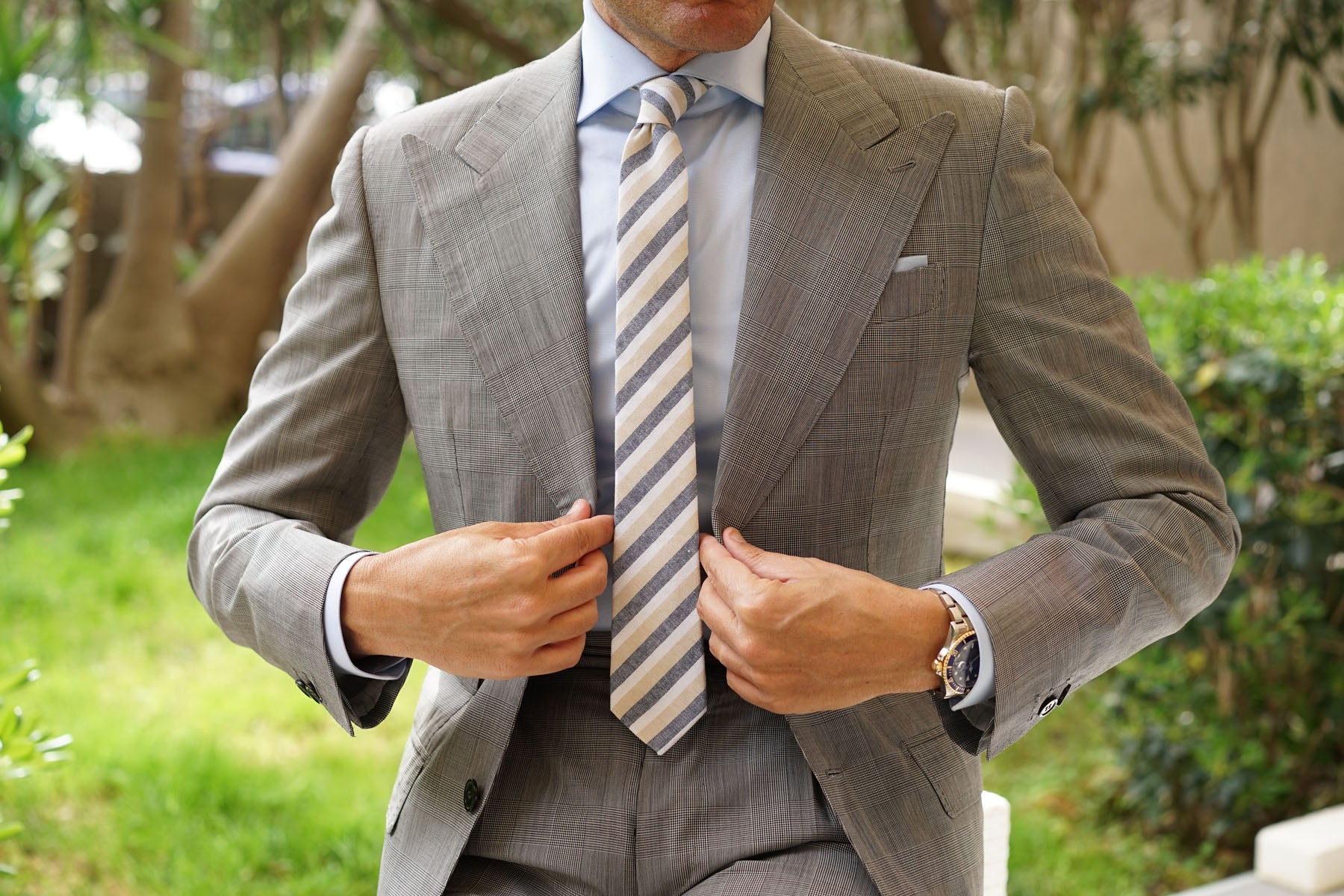 New York Striped Skinny Tie - Image 4