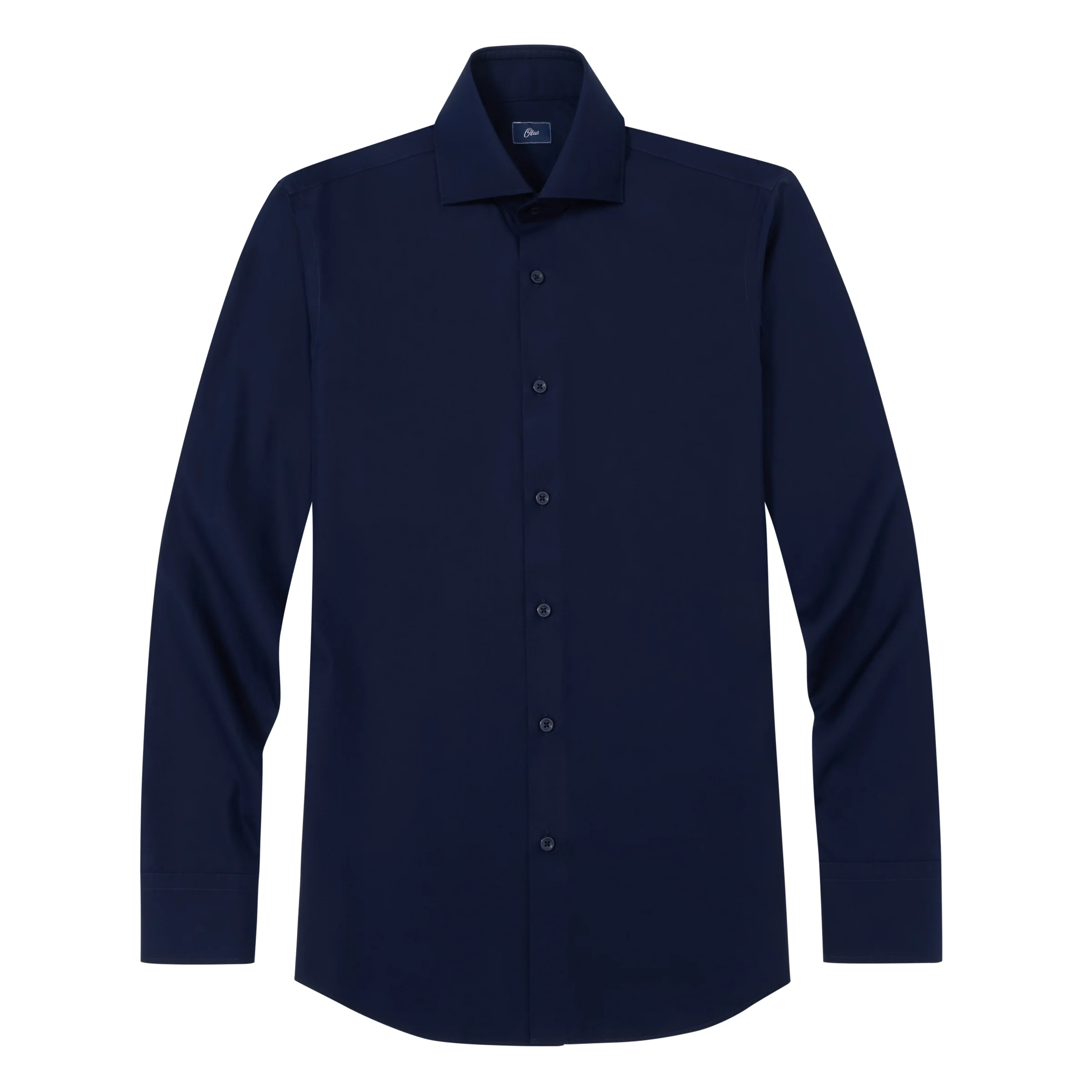 Newhouse Navy Poplin Non-Iron Shirt - Image 6