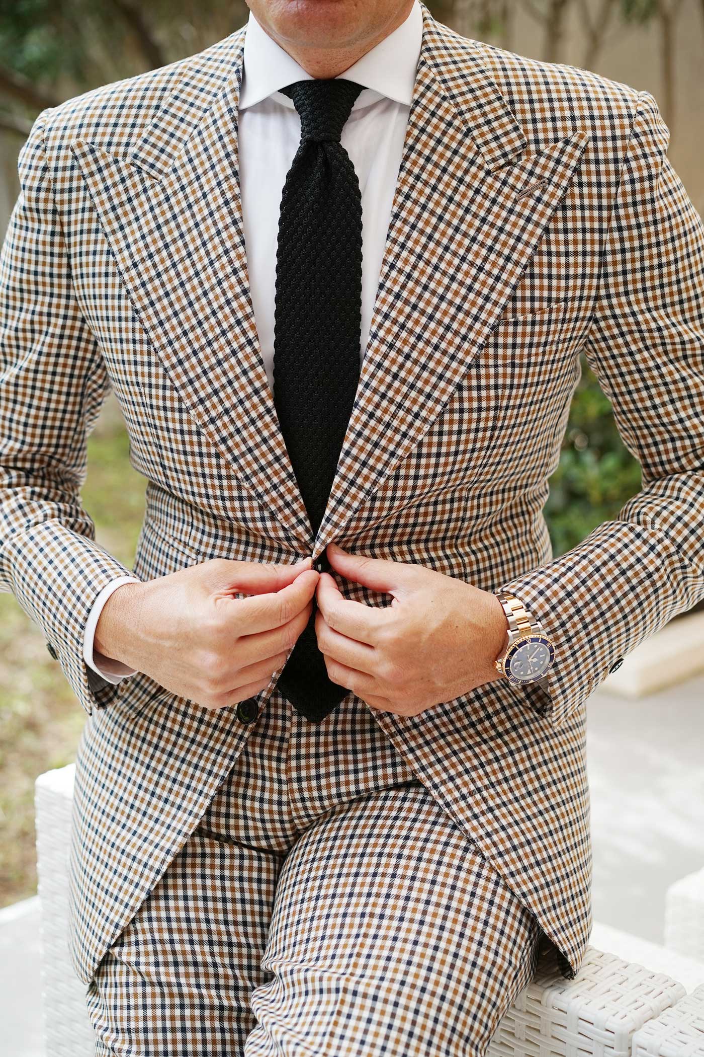 Noceur Black Knitted Tie - Image 4