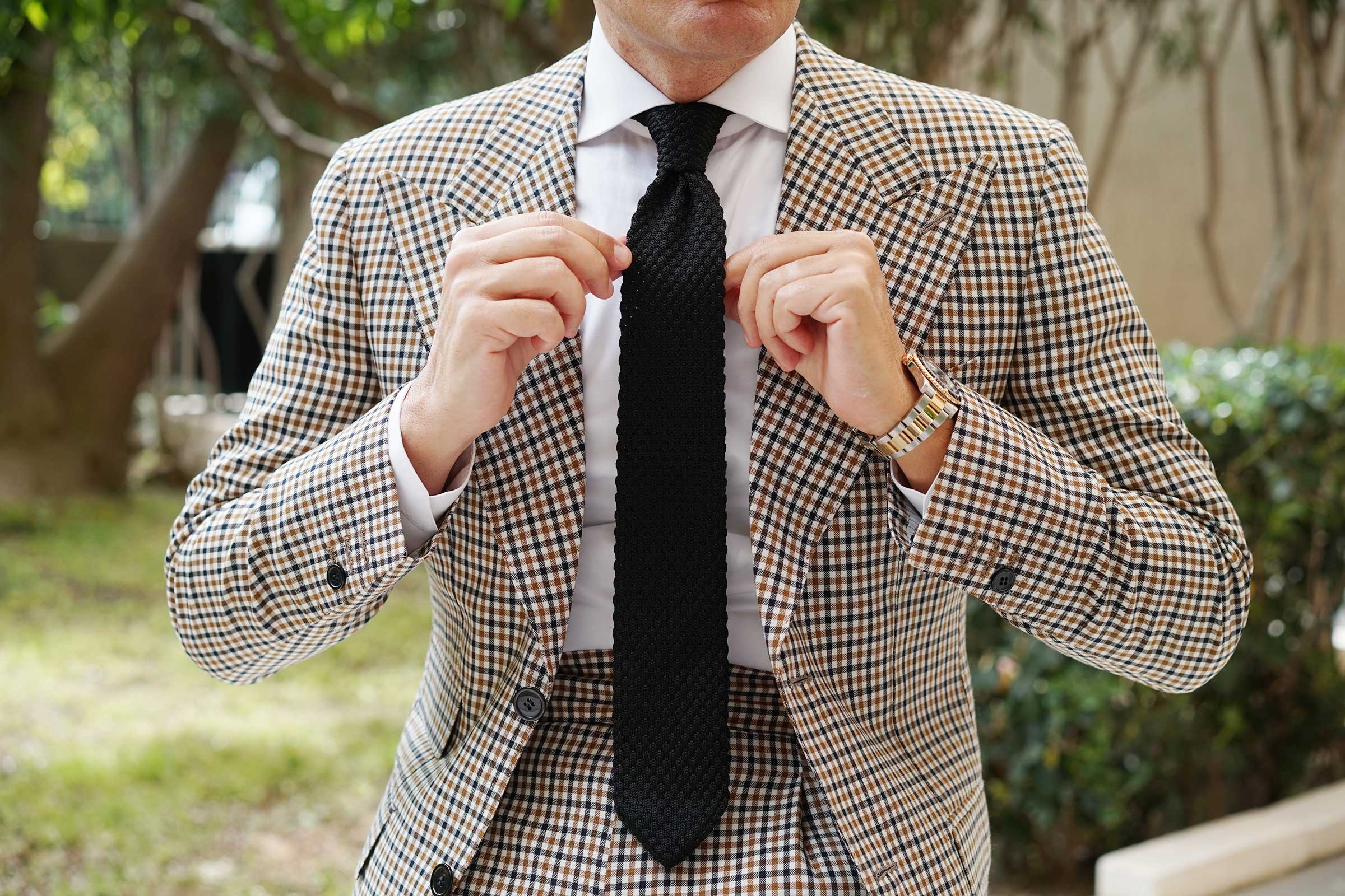 Noceur Black Knitted Tie - Image 5