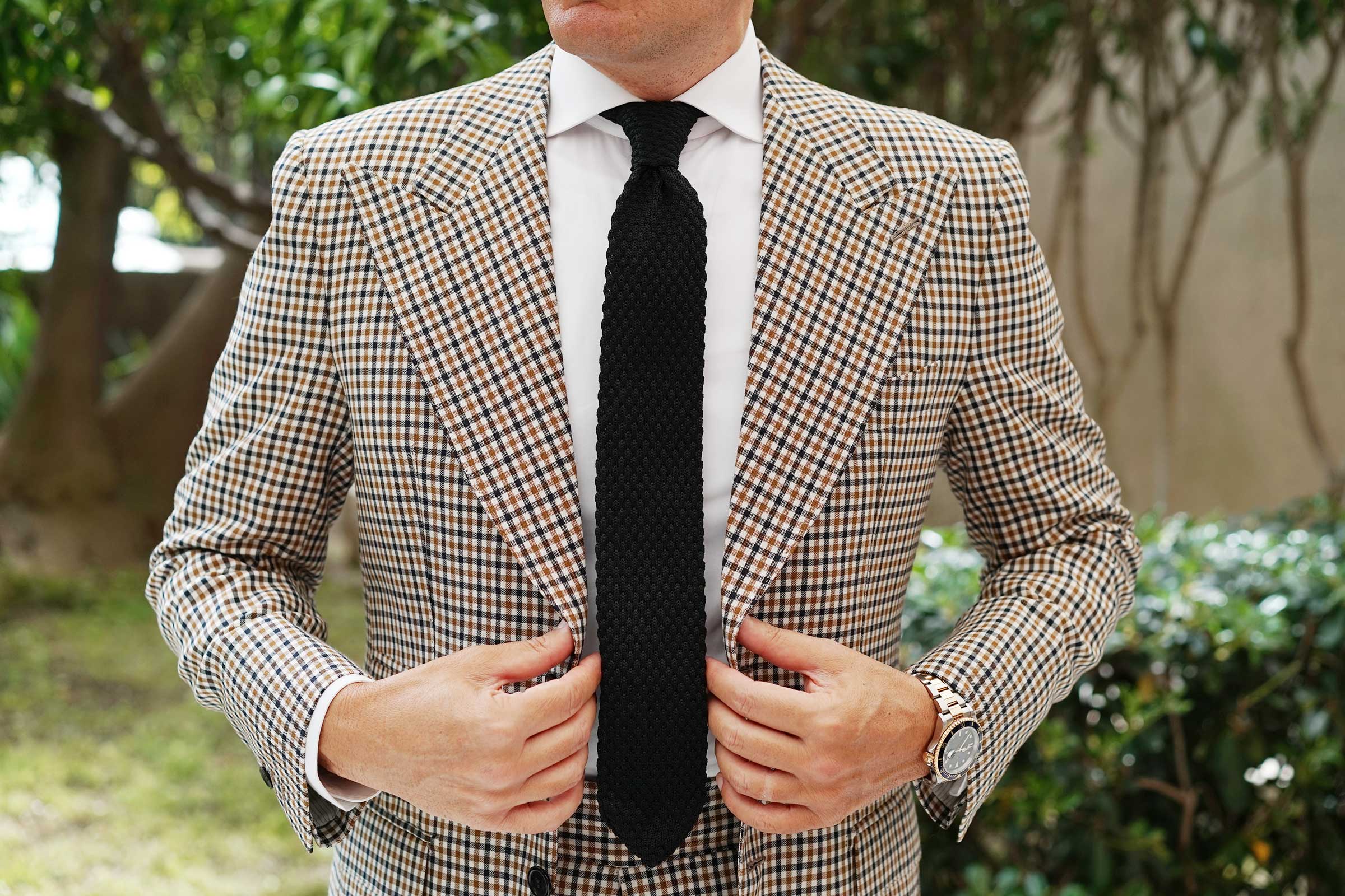 Noceur Black Knitted Tie - Image 6