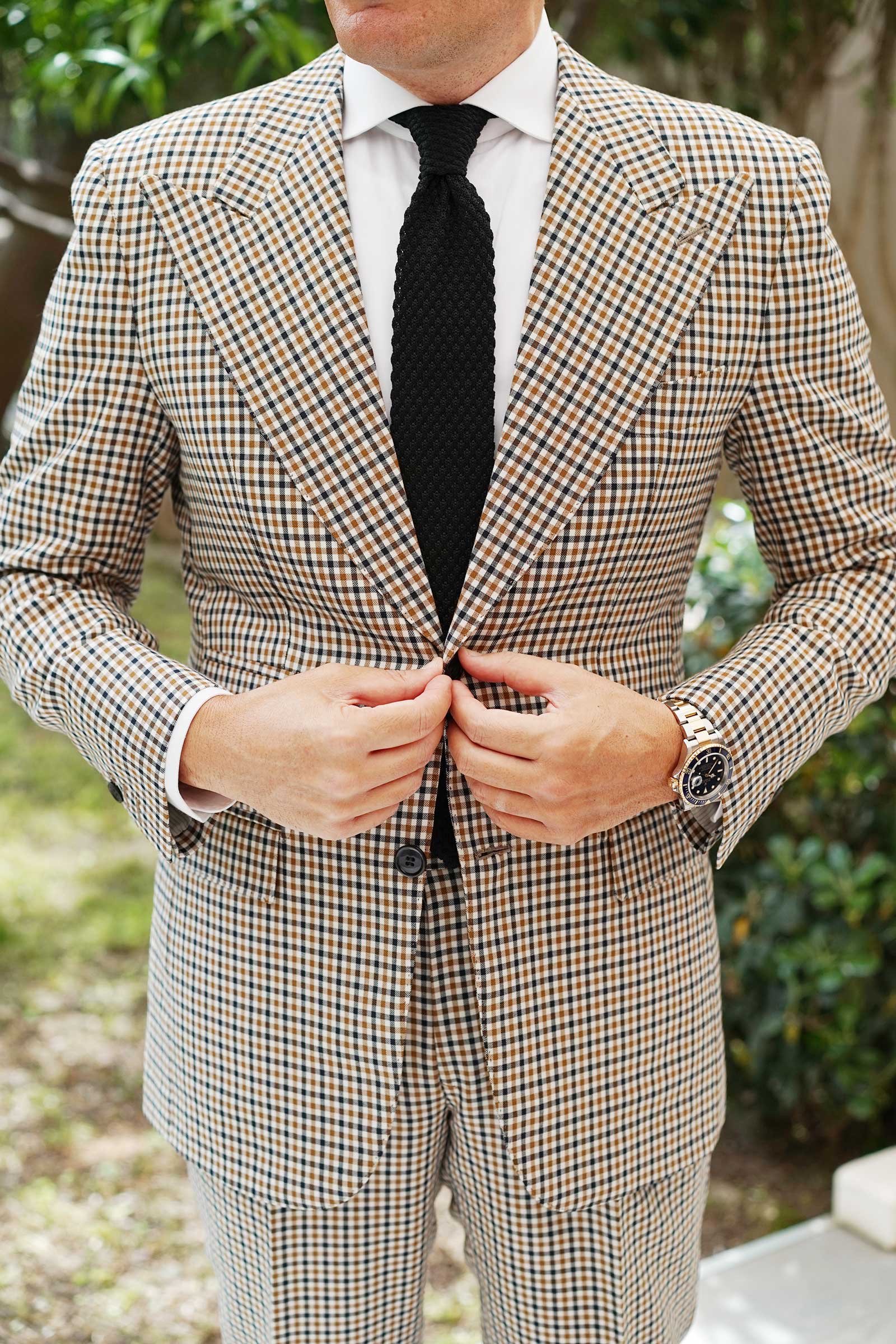 Noceur Black Knitted Tie - Image 7