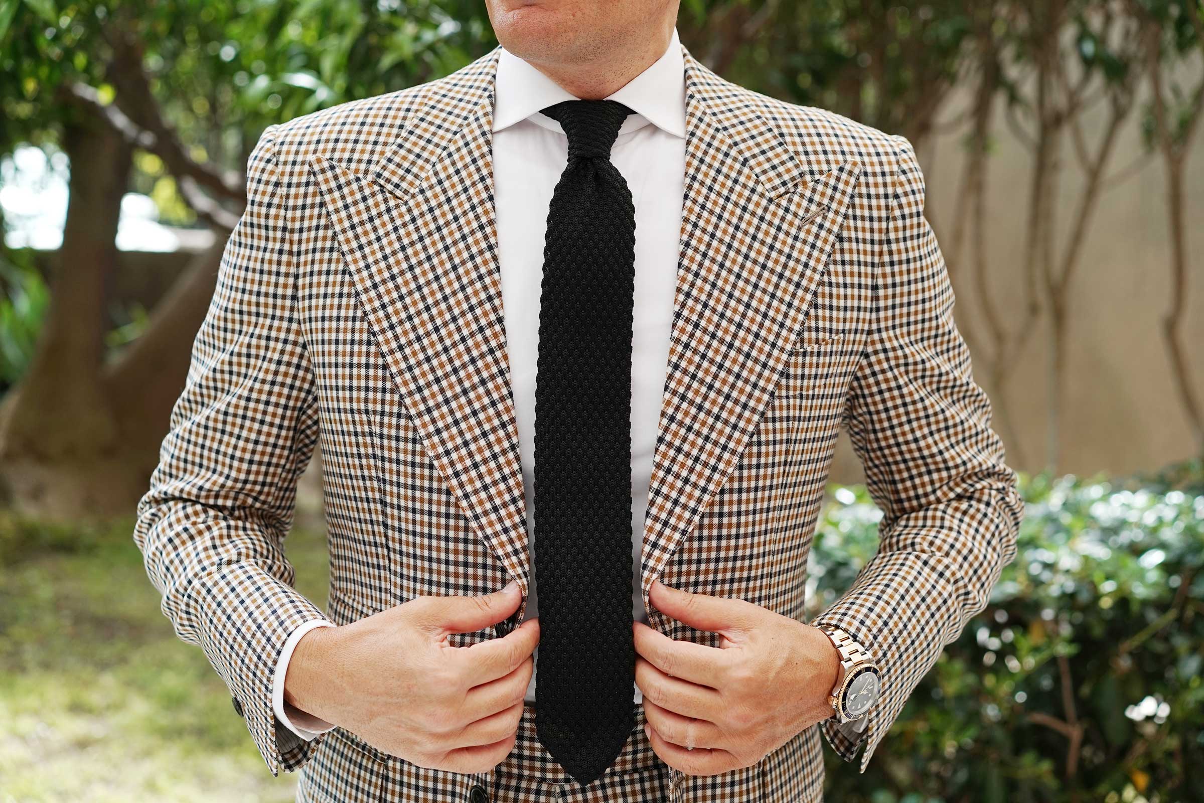 Noceur Black Knitted Tie - Image 8