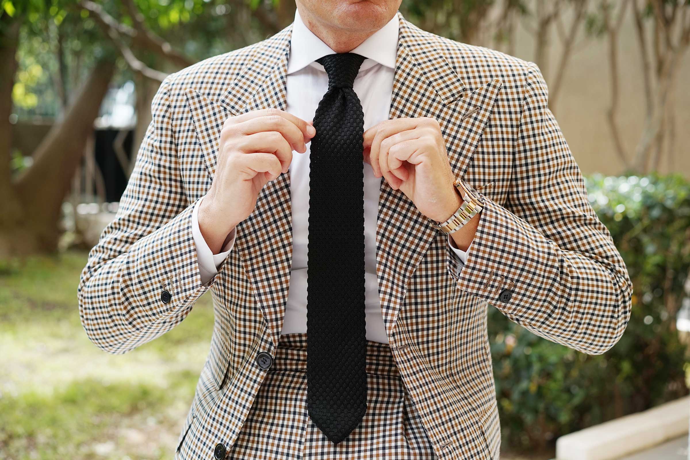 Noceur Black Knitted Tie - Image 9