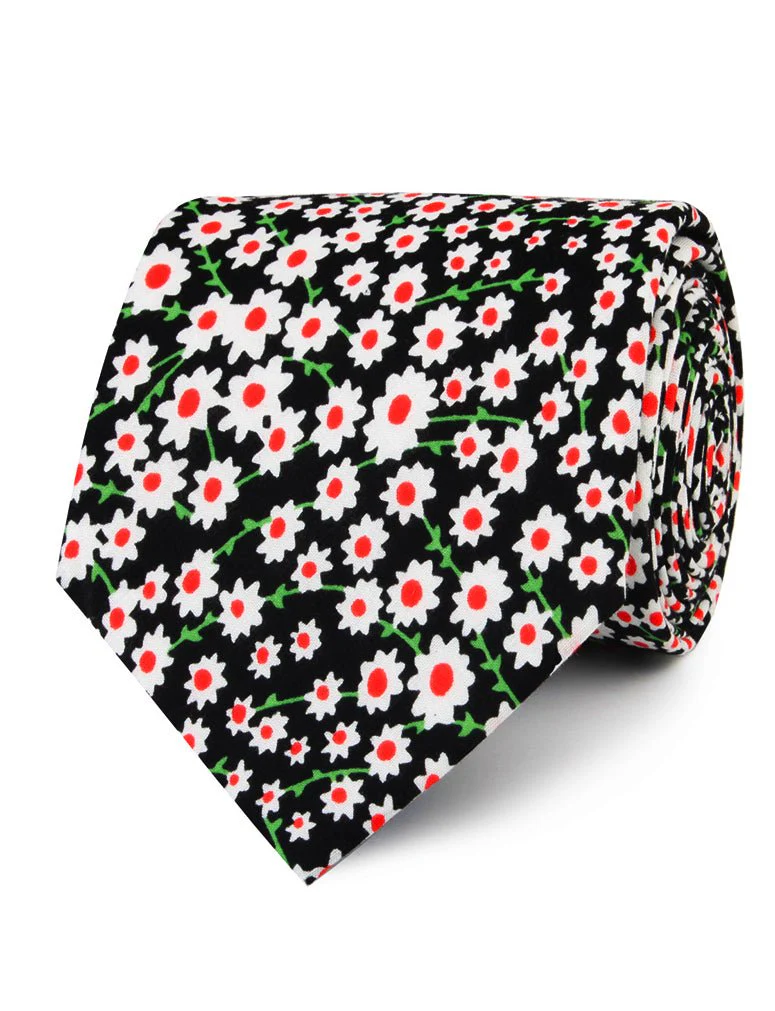Nong Nooch White Flower Necktie - Image 2