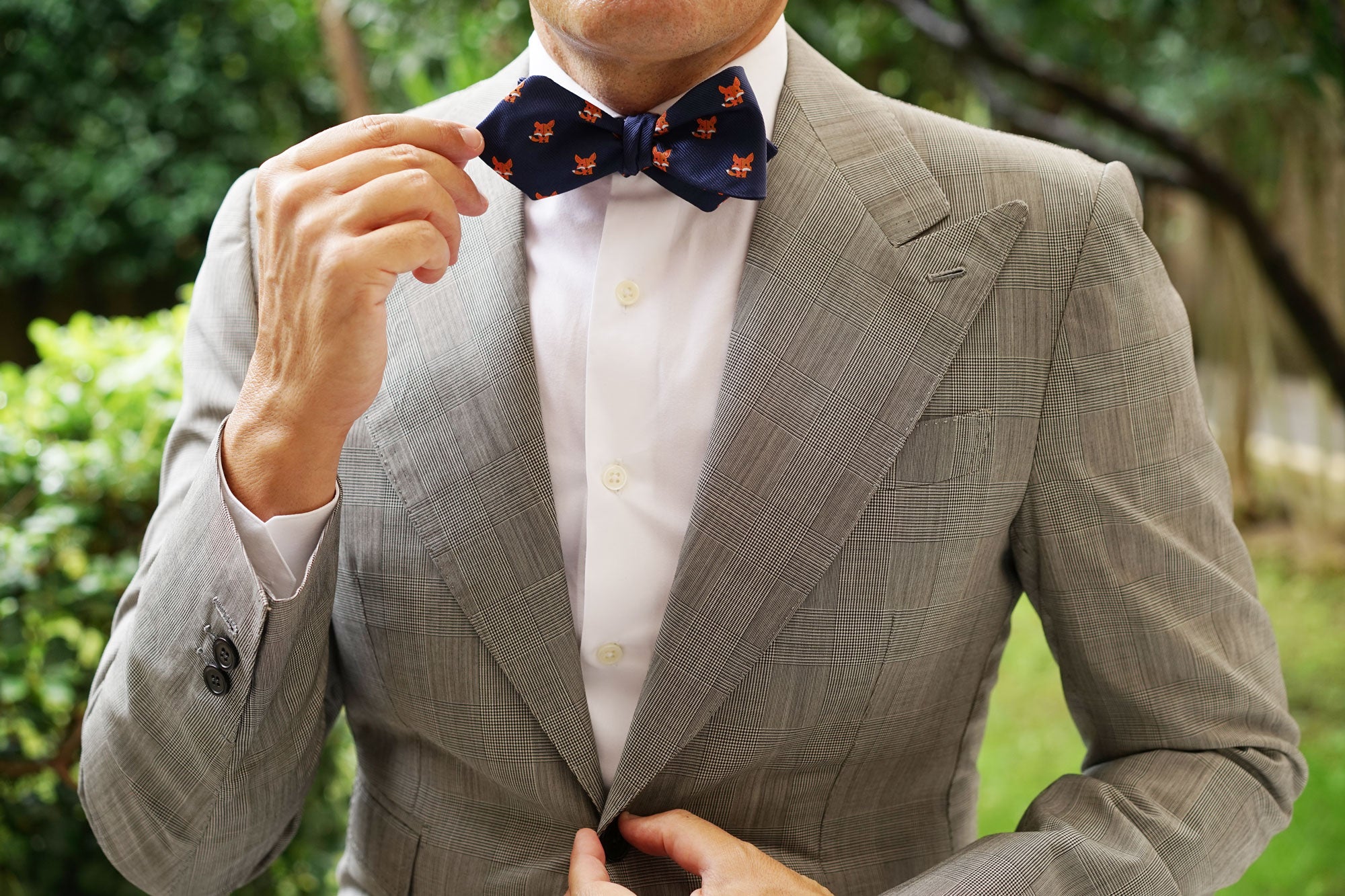 North American Kit Fox Diamond Self Bow Tie - Image 7
